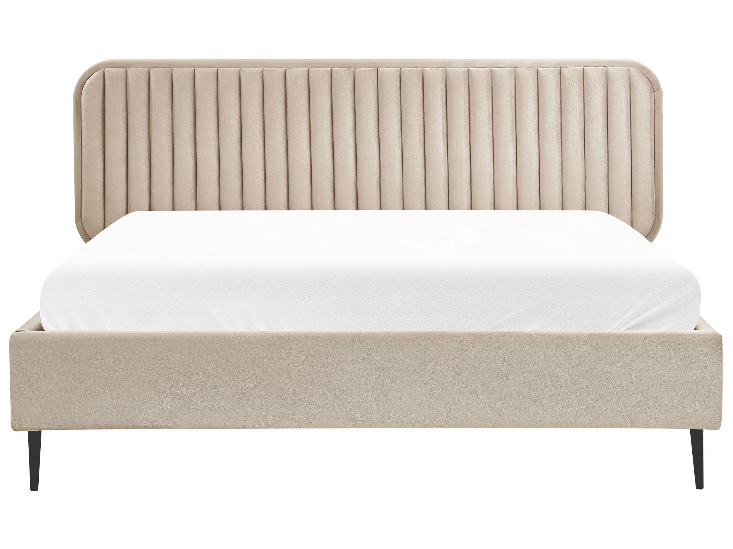 Beliani Bett mit Lattenrost aus Samtstoff Modern BRIN