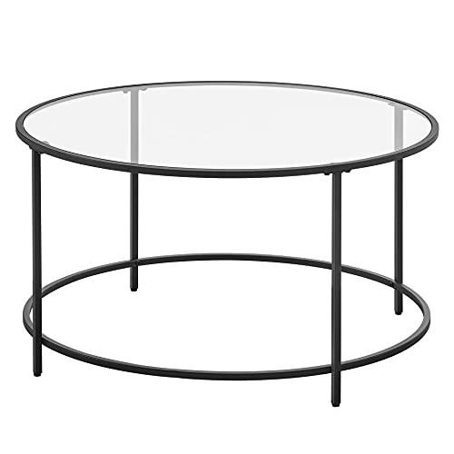 Pricenet Modernerer Couchtisch mit Platte aus gehärtetem Glas