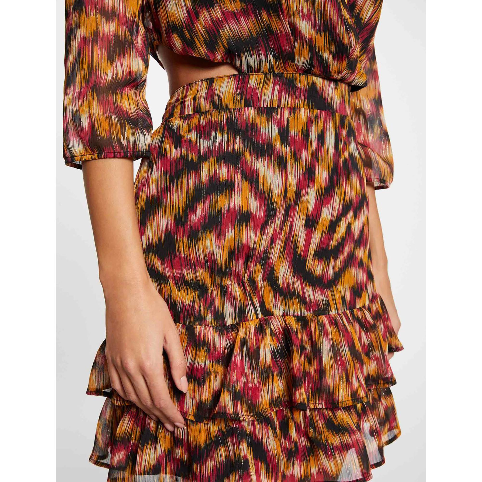 MORGAN Gemustertes Mini-Kleid mit V-Ausschnitt