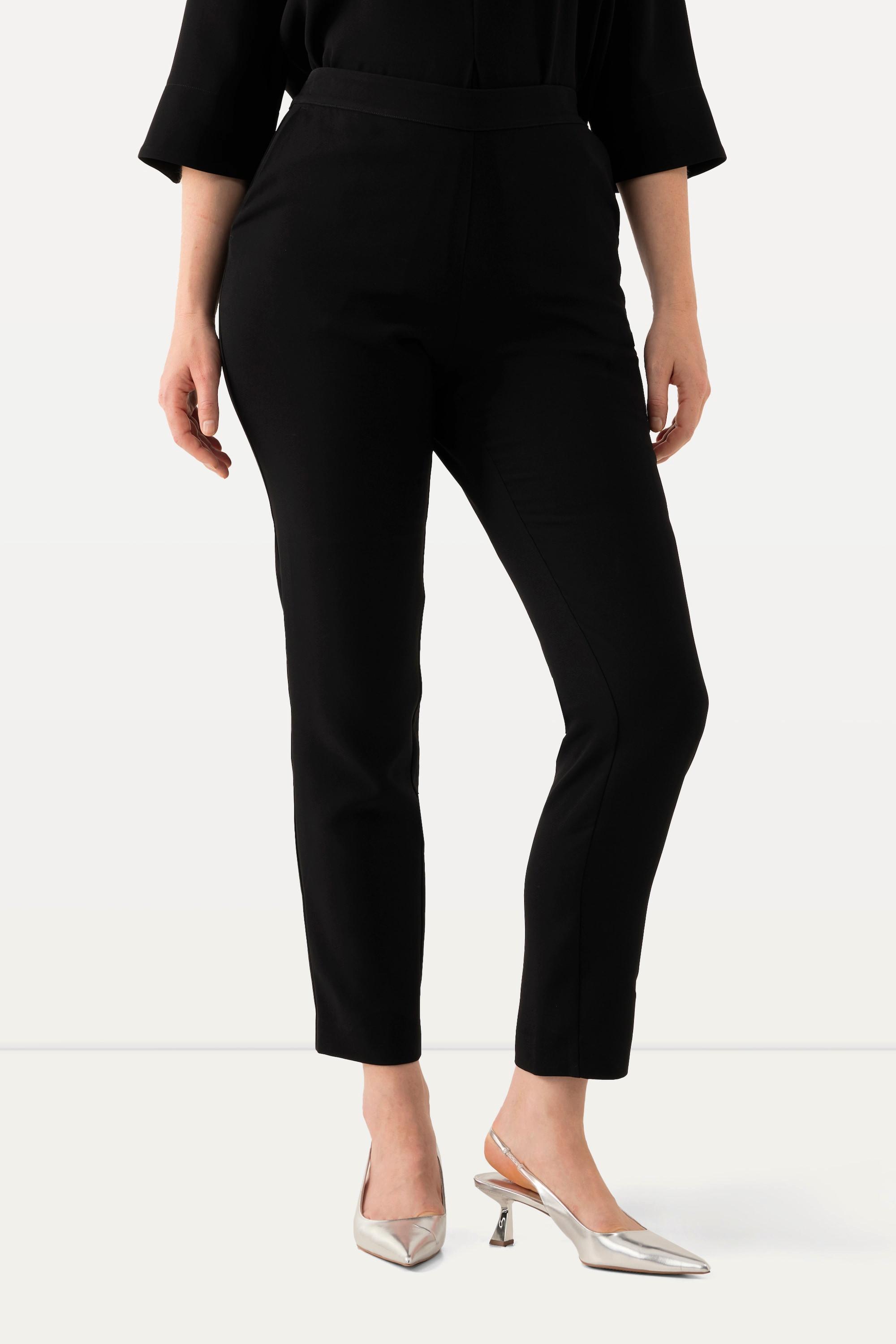 Ulla Popken Acetat Hose schmales Bein Komfortbund