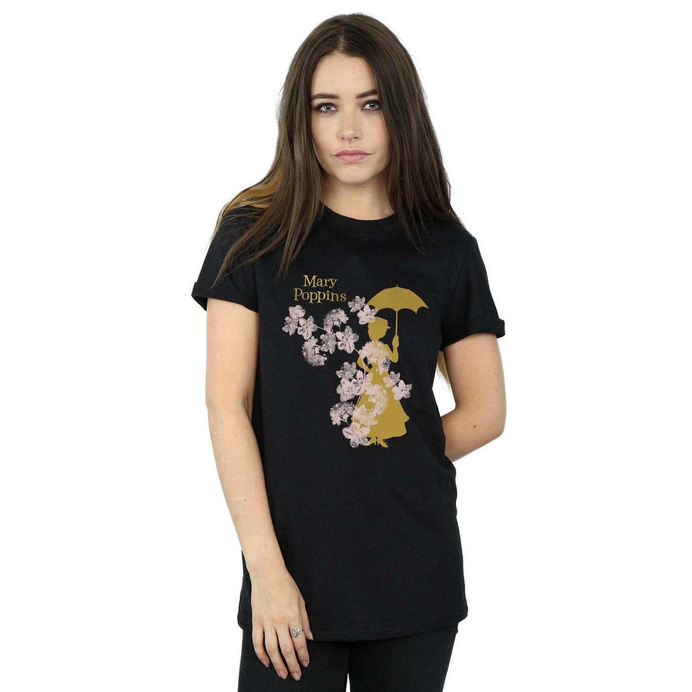Disney Mary Poppins Blumen Silhouette T-Shirt