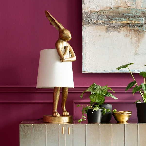 KARE Design Tischleuchte Animal Rabbit Gold 88cm