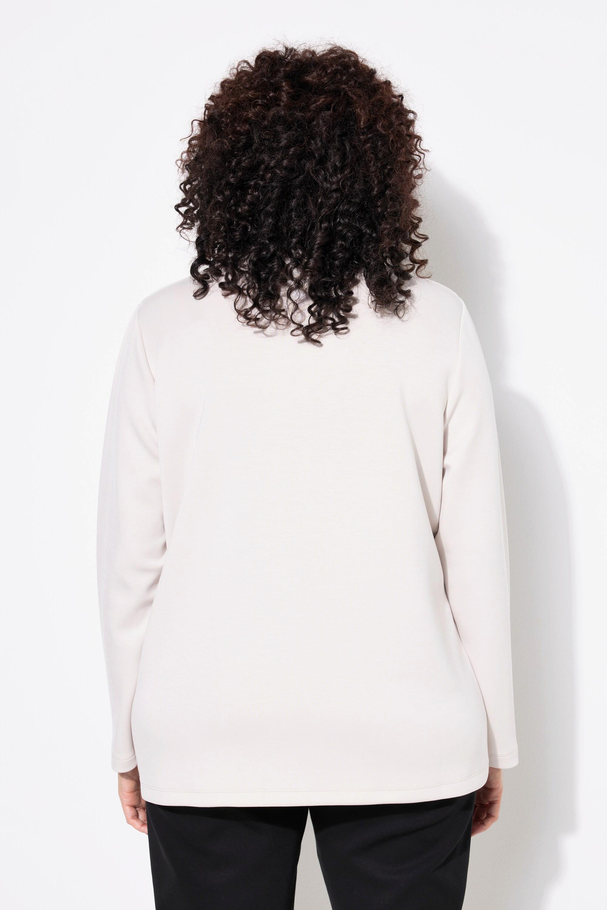 Ulla Popken Sweatshirt, Blüte, Stehkragen, Langarm, Modalmix