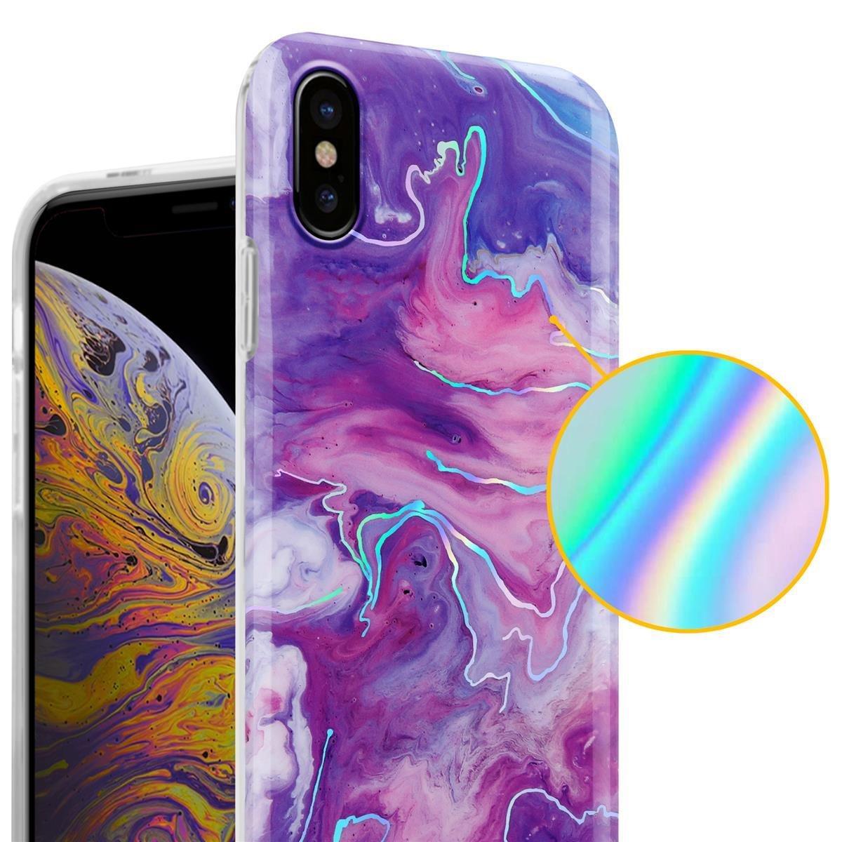 Cadorabo Hülle für Apple iPhone XS MAX aus TPU Silikon mit Muster Mosaik