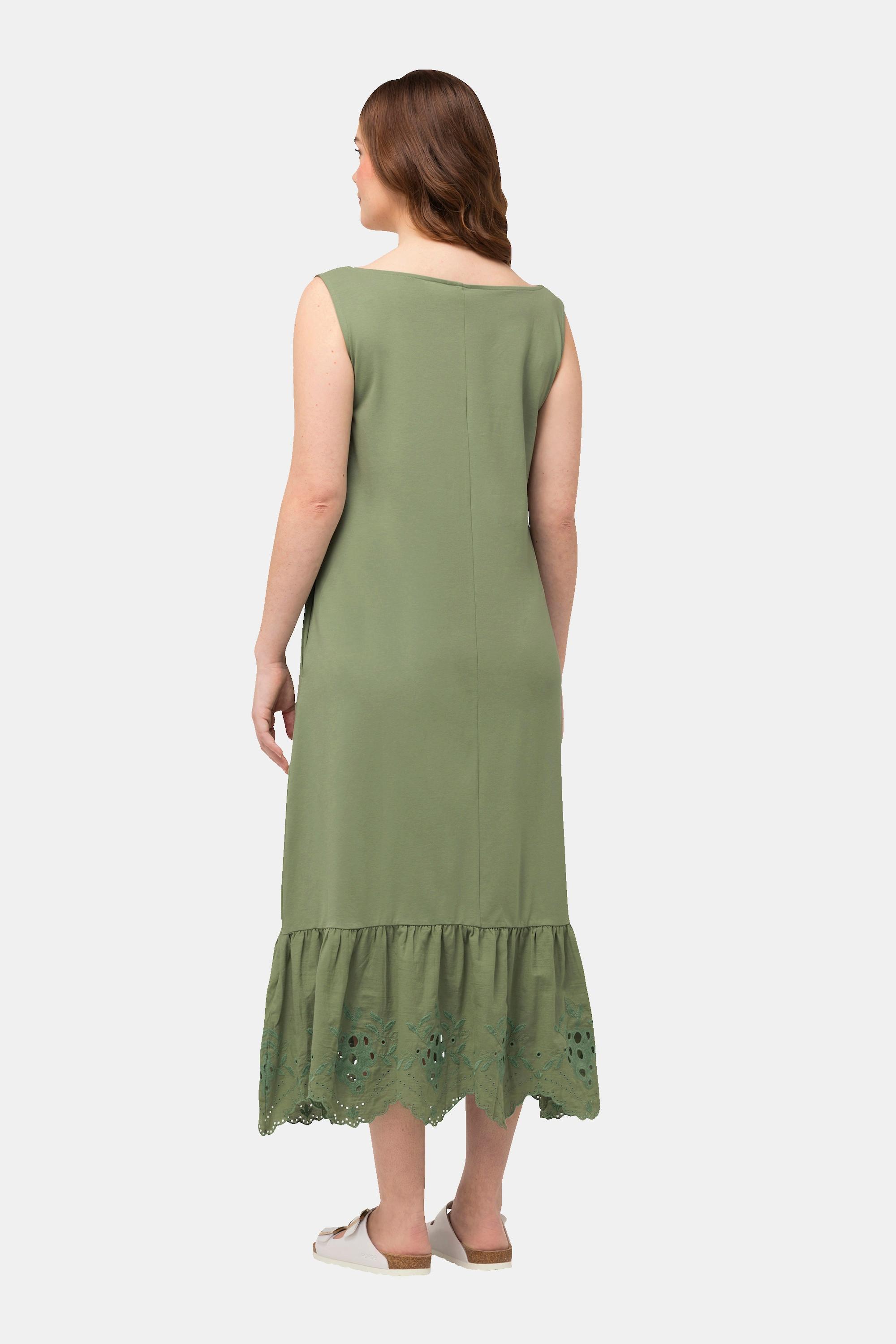 Ulla Popken Maxikleid A-Linie Ärmellos Rundhals