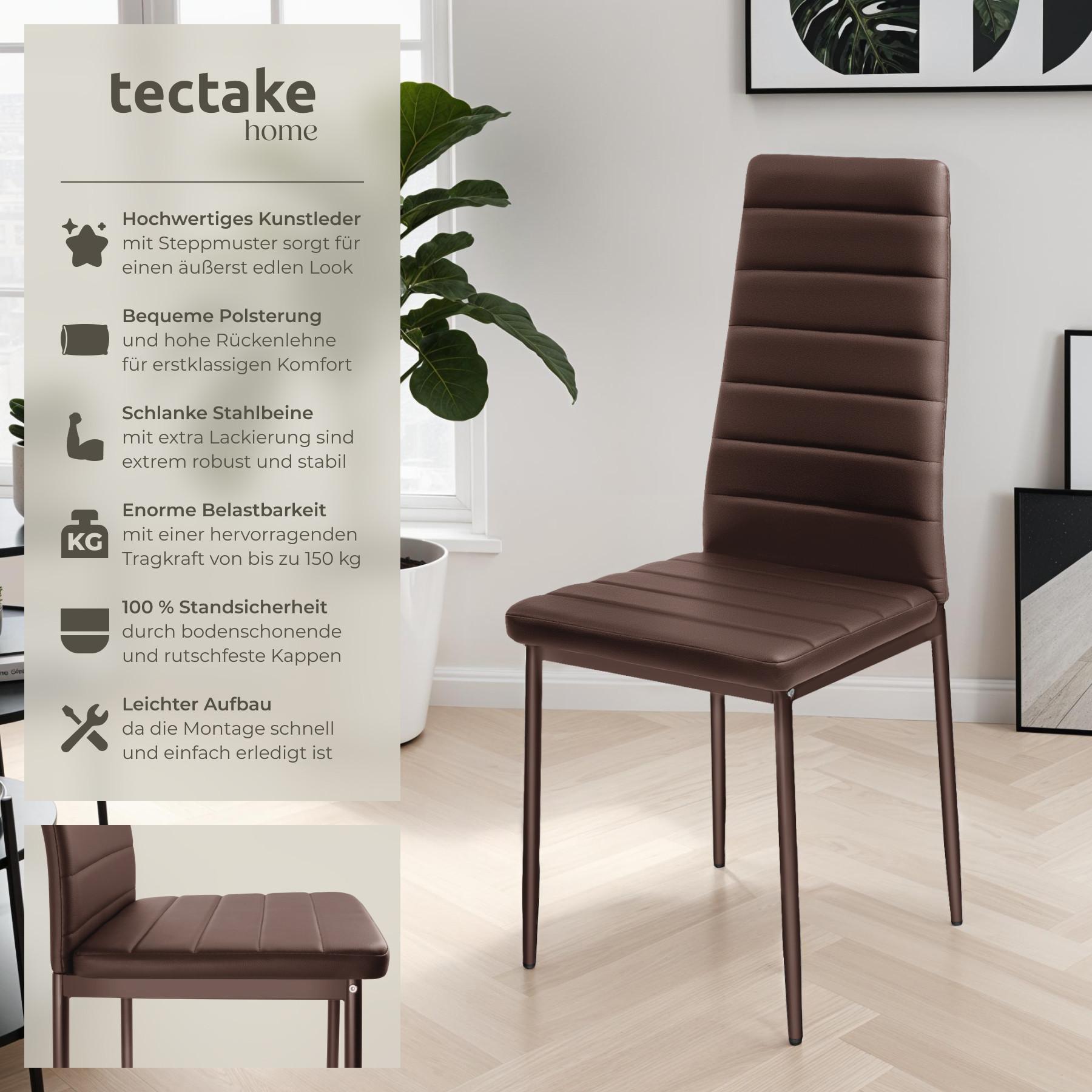 Tectake Esszimmerstühle Kunstleder