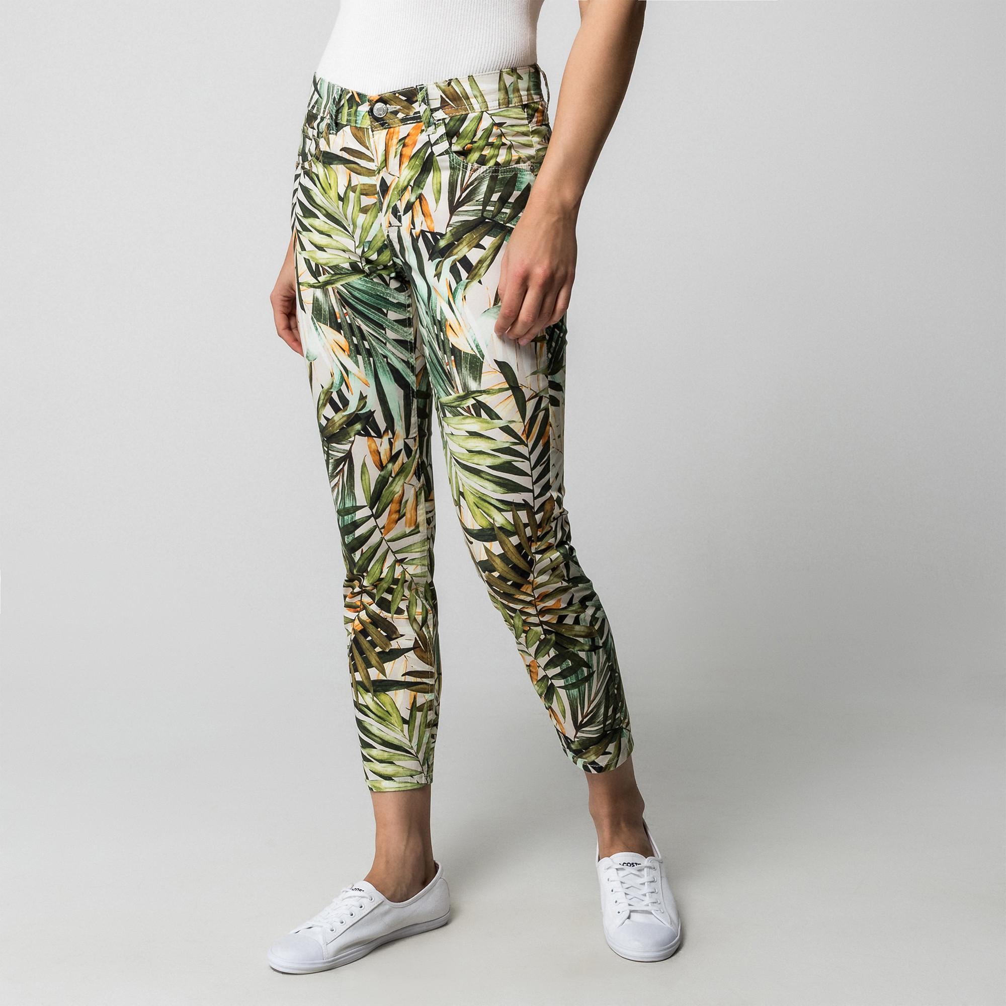 ANGELS Ornella Slim Fit Hose mit Blumenmuster 7/8-Länge