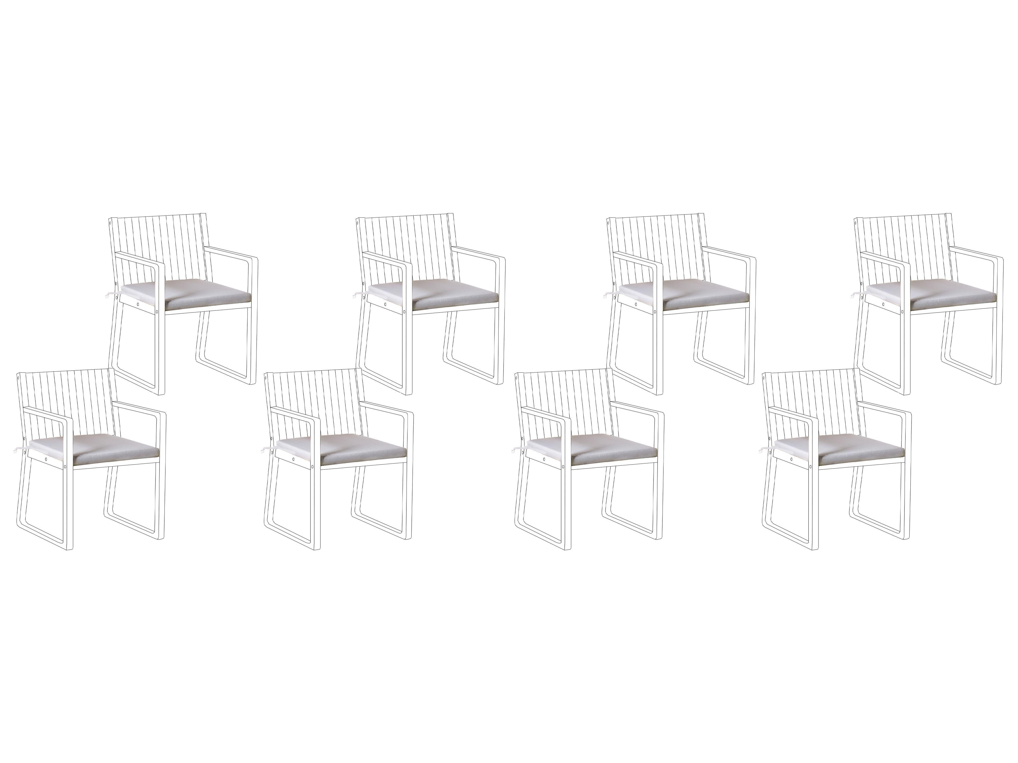 Beliani Gartenstuhlkissen 8er Set aus Polyester Modern SASSARI PREMIUM