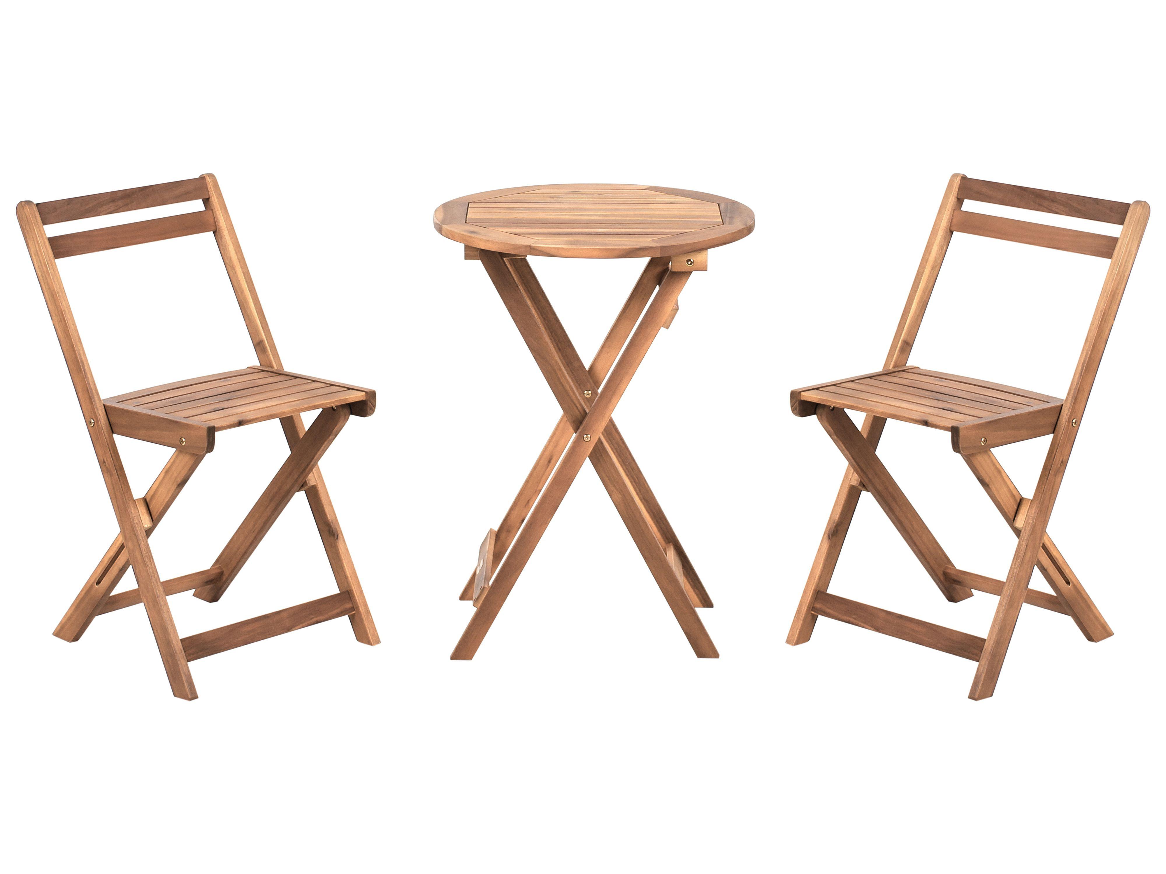 Beliani Bistro Set aus Akazienholz Rustikal SACILE