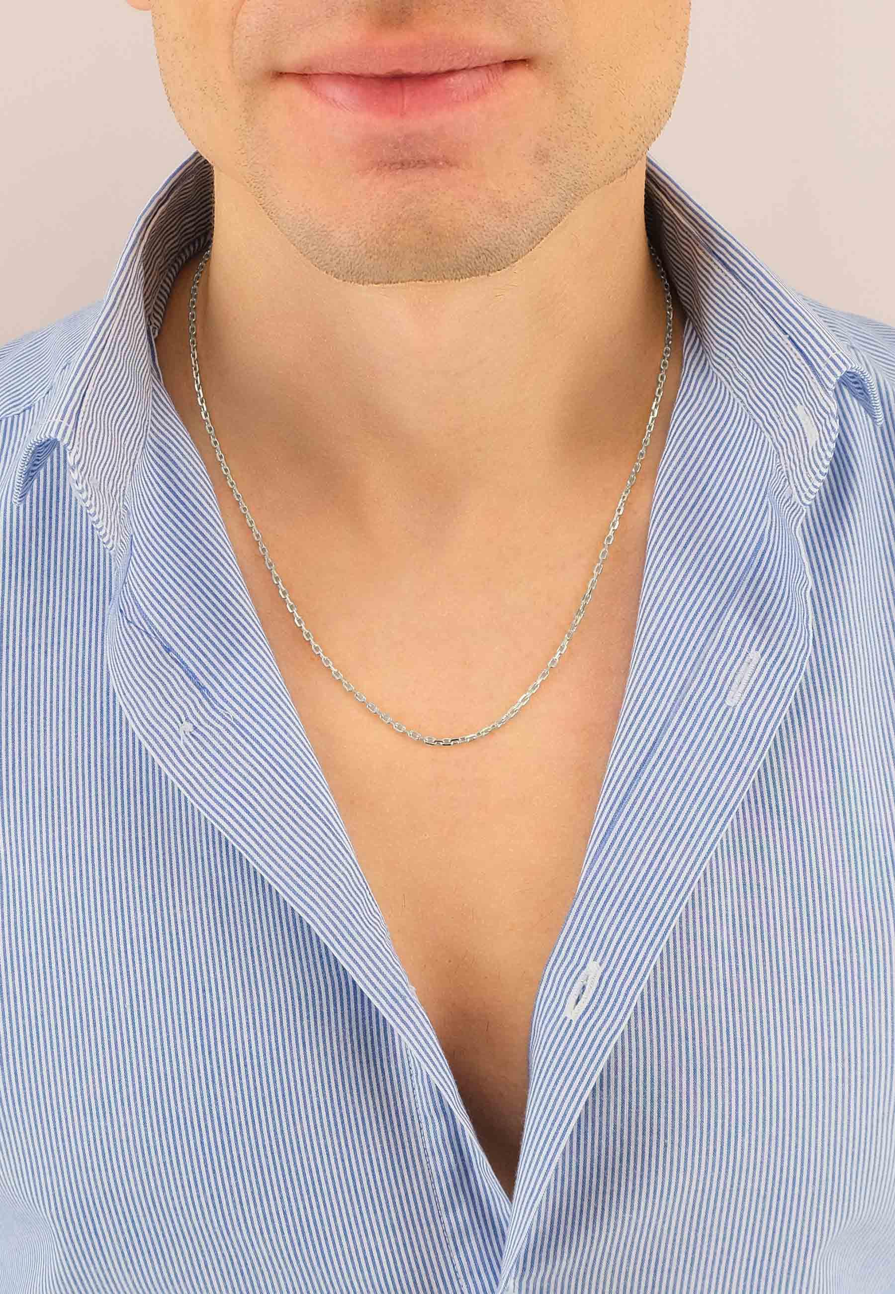MUAU Schmuck Collier Anker Weissgold 750, 2mm, 45cm
