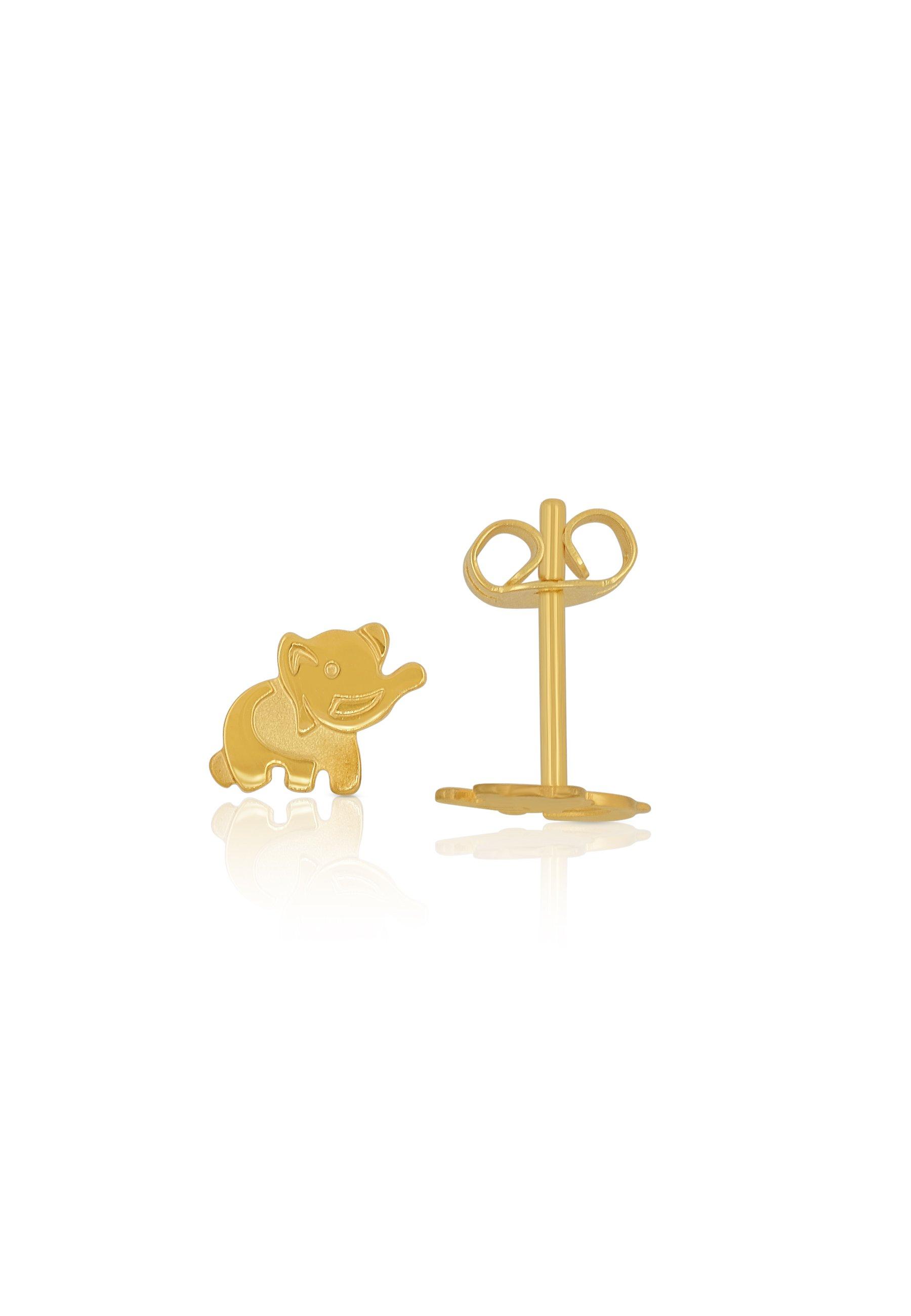 MUAU Schmuck Ohrstecker Gelbgold 750, 6x8mm