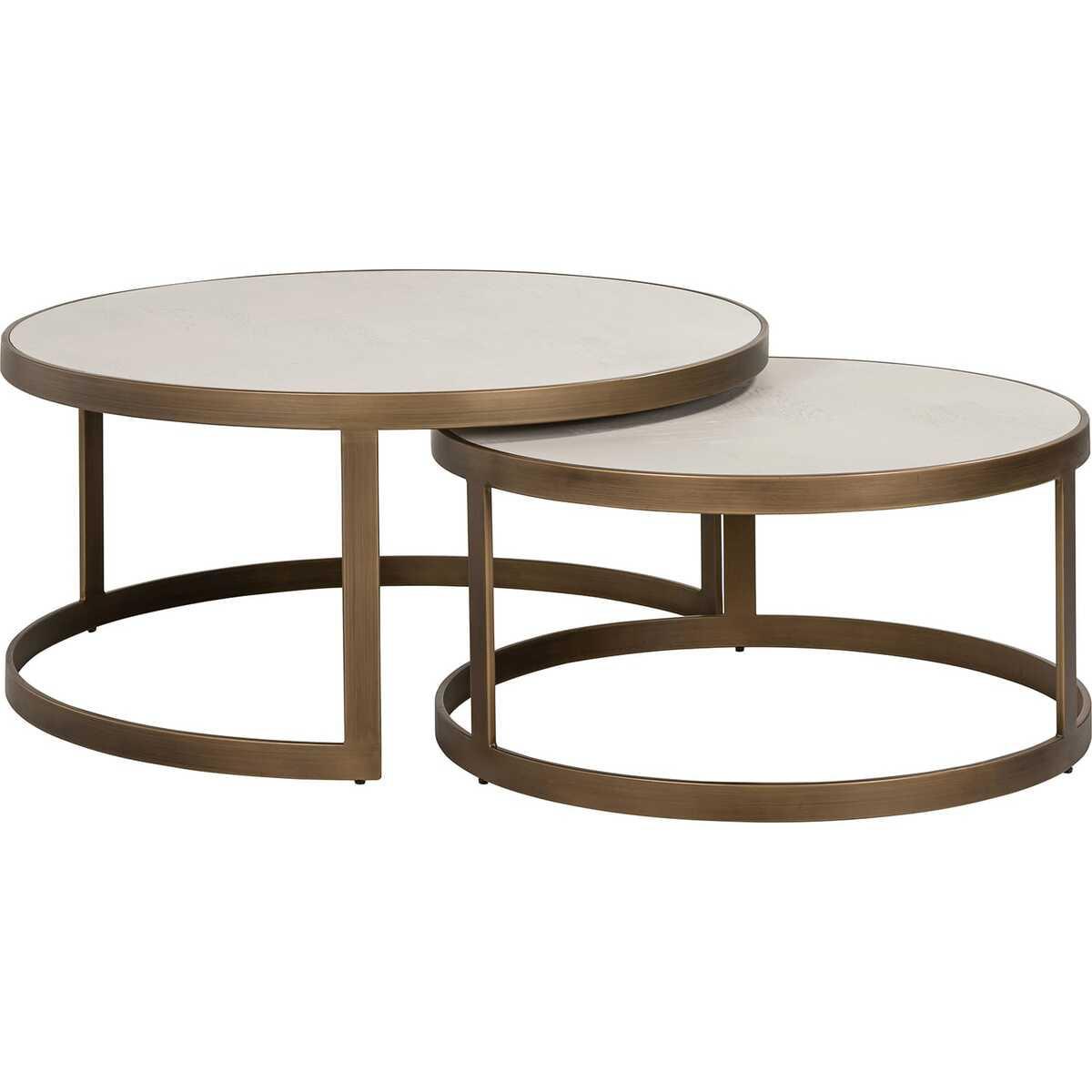 mutoni Couchtisch Whitebone 90x90 (2er-Set)