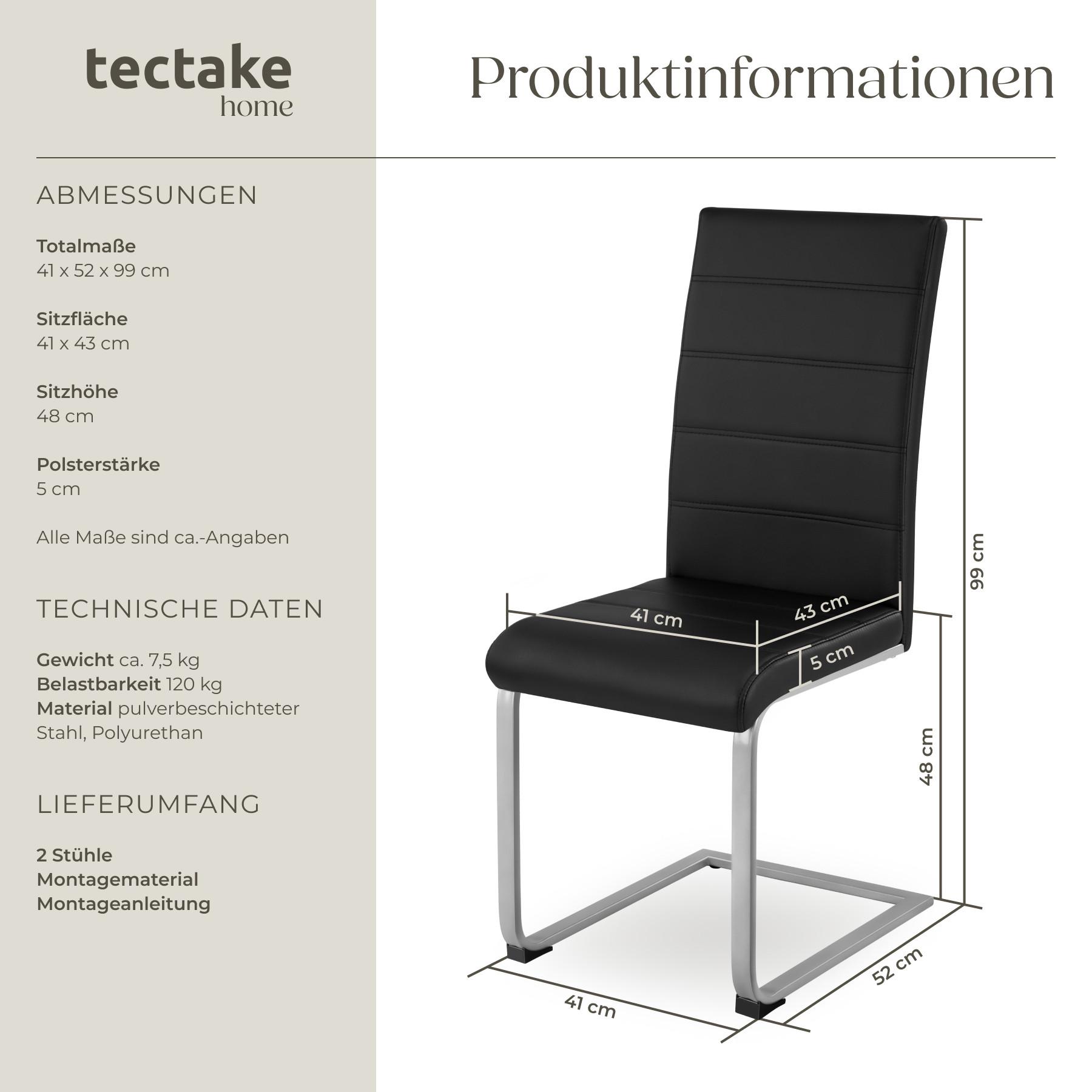 Tectake Esszimmerstühle Schwingstühle