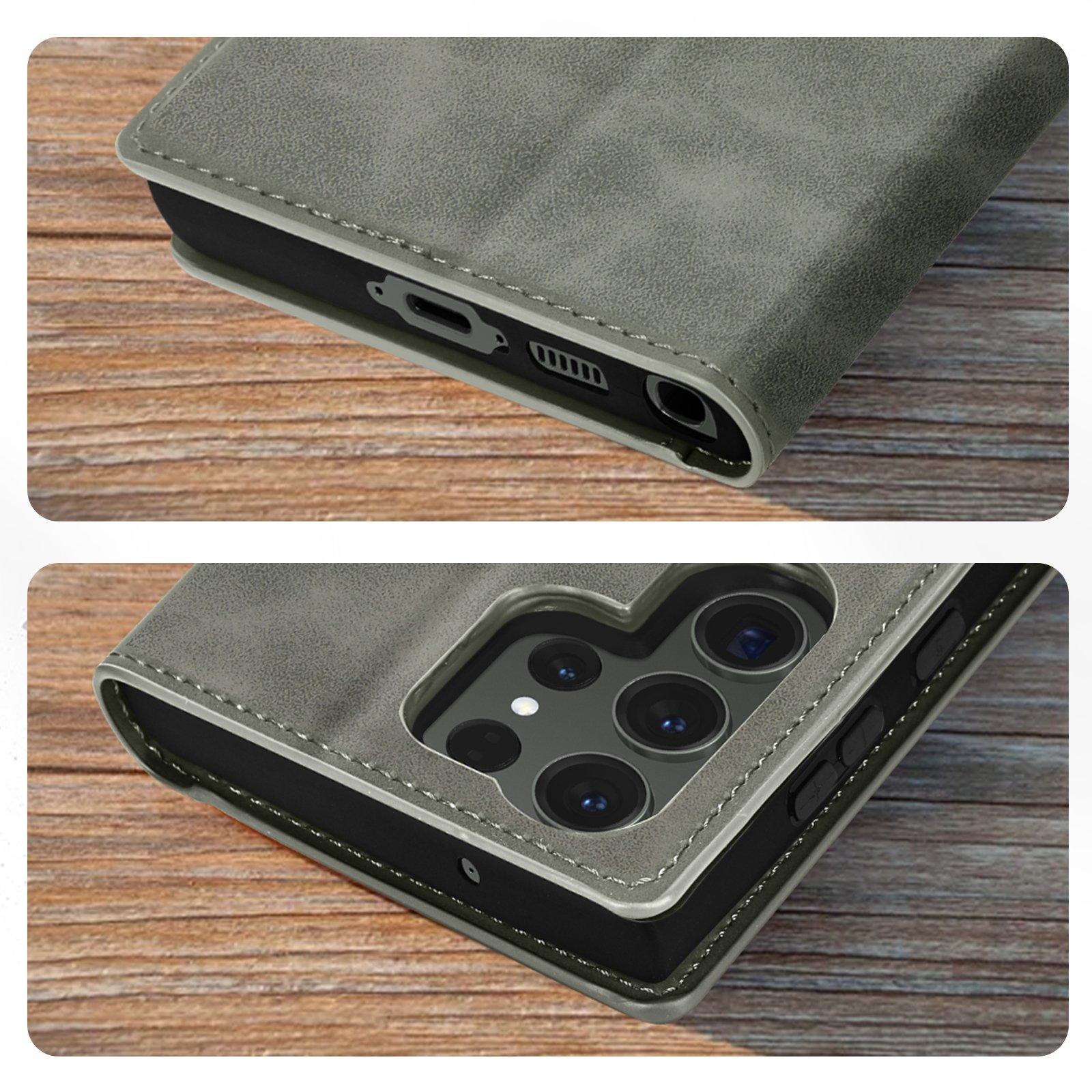 Avizar Wallet Hülle Samsung S23 Ultra Grau