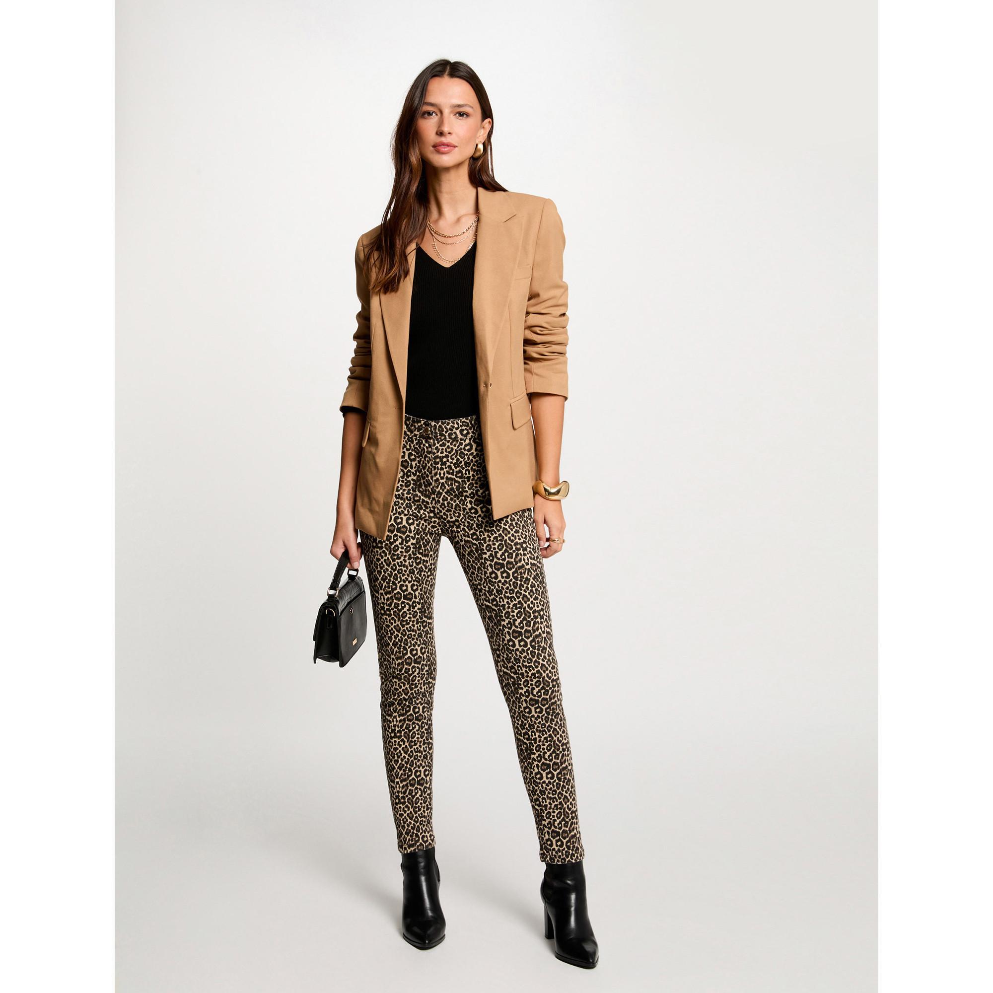 MORGAN Jeans mit Leopardenmuster Slim Fit