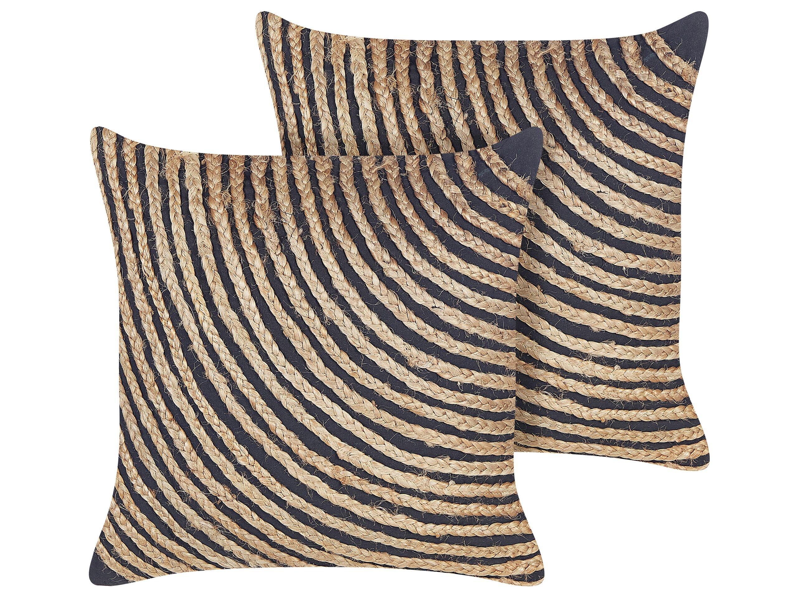 Beliani Dekokissen 2er Set aus Jute Boho BERGENIA