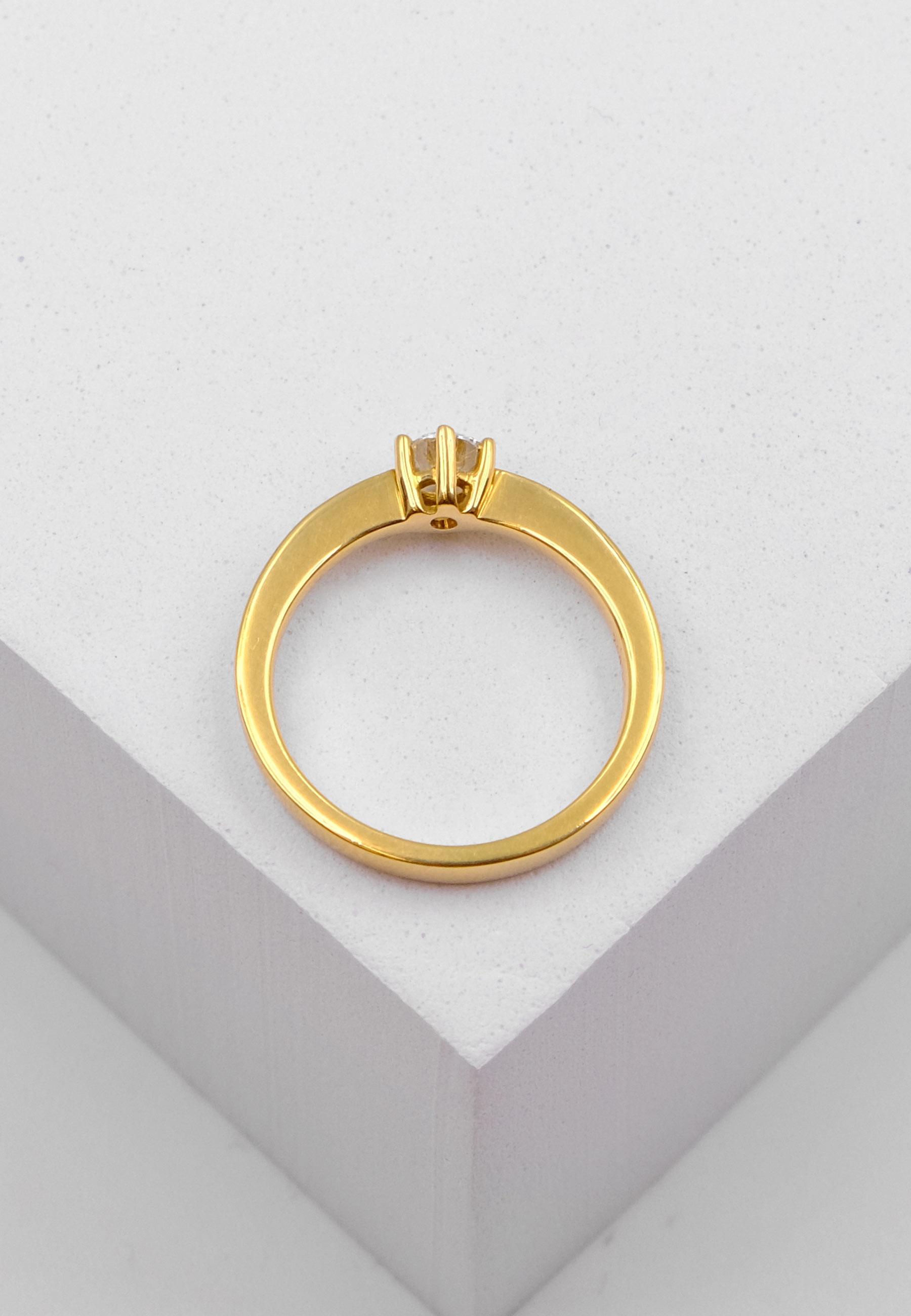 MUAU Schmuck Solitaire Ring Diamant 0.30ct. Gelbgold 750