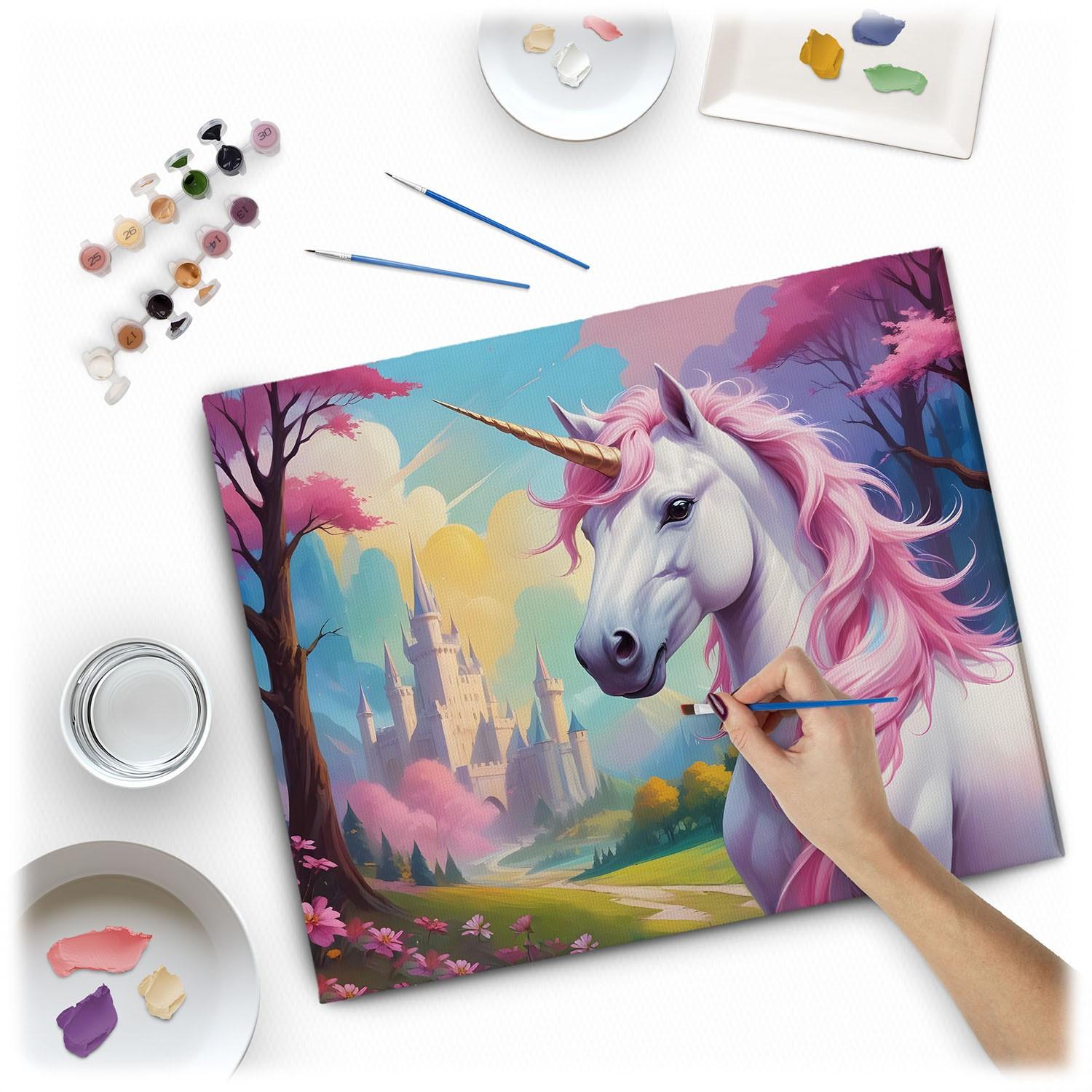 B2X Malen nach Zahlen 40x50 cm Massido Einhorn