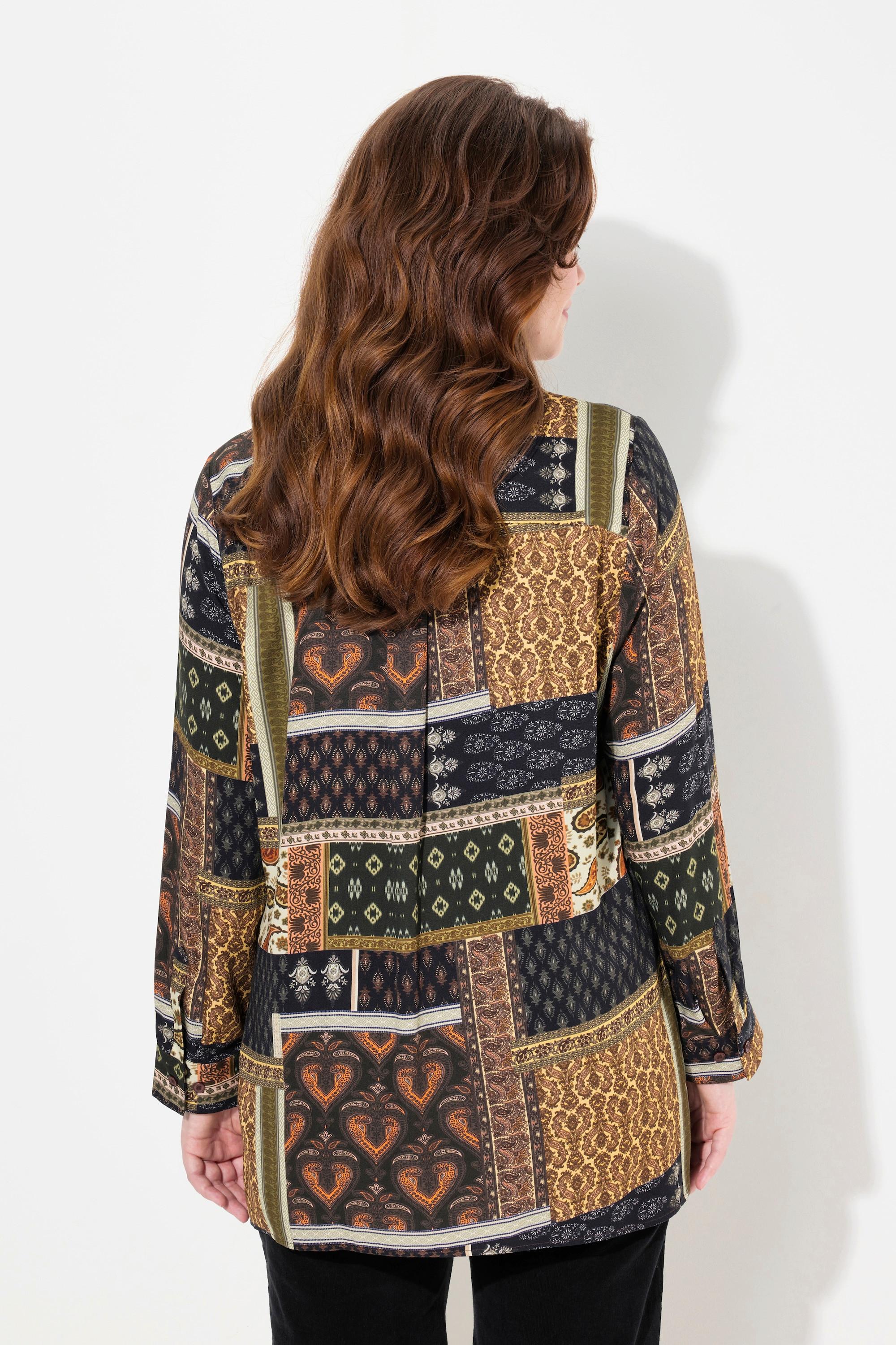 Ulla Popken Mustermix Langarm Bluse