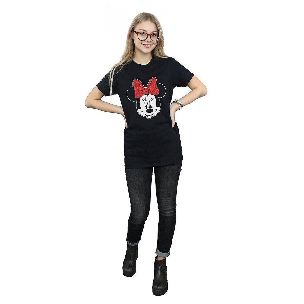 Disney Minnie Mouse Kopf Boyfriend Fit T-Shirt