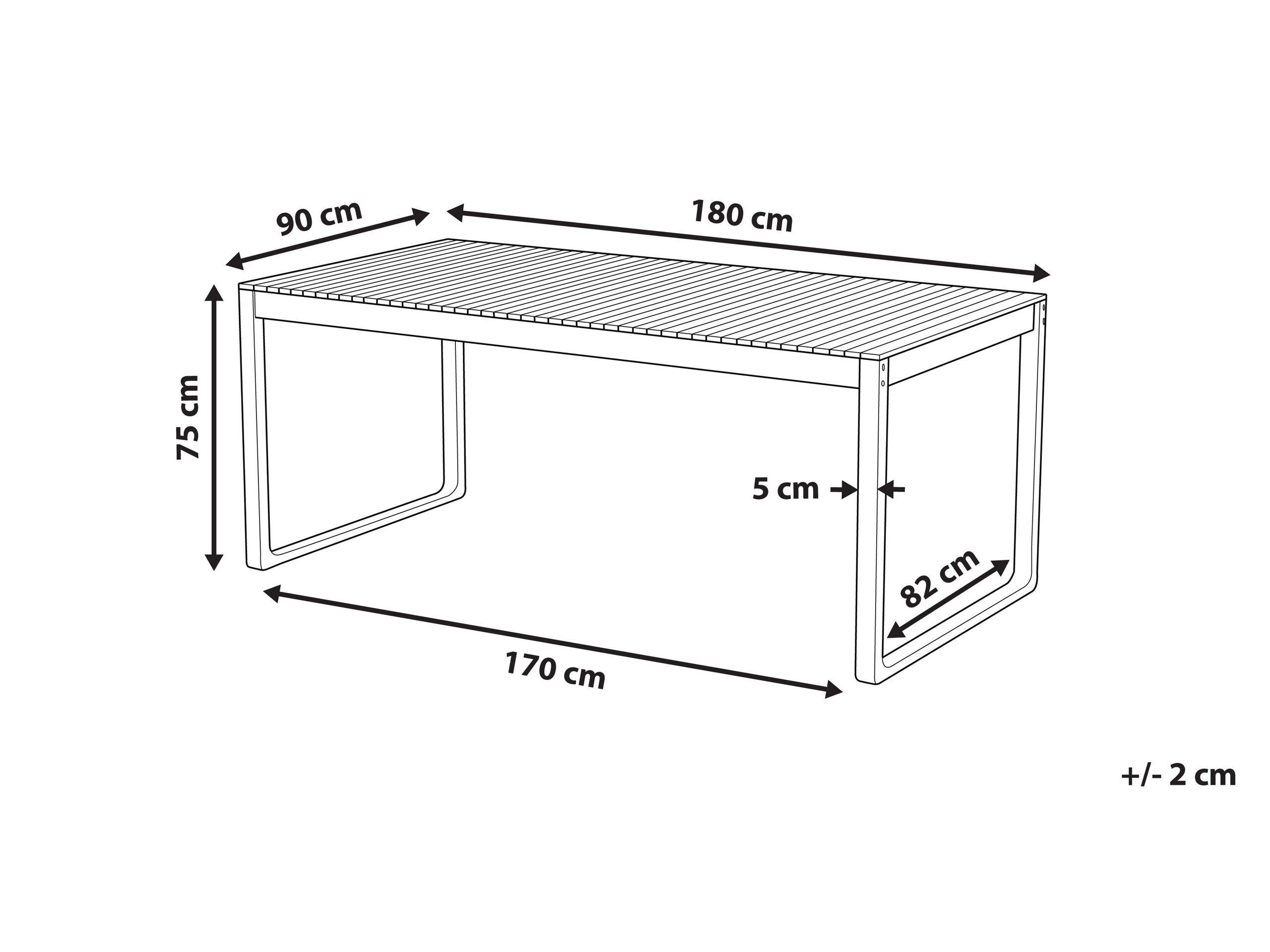 Beliani Gartentisch aus FSC® zertifiziertes Akazienholz Rustikal SASSARI II