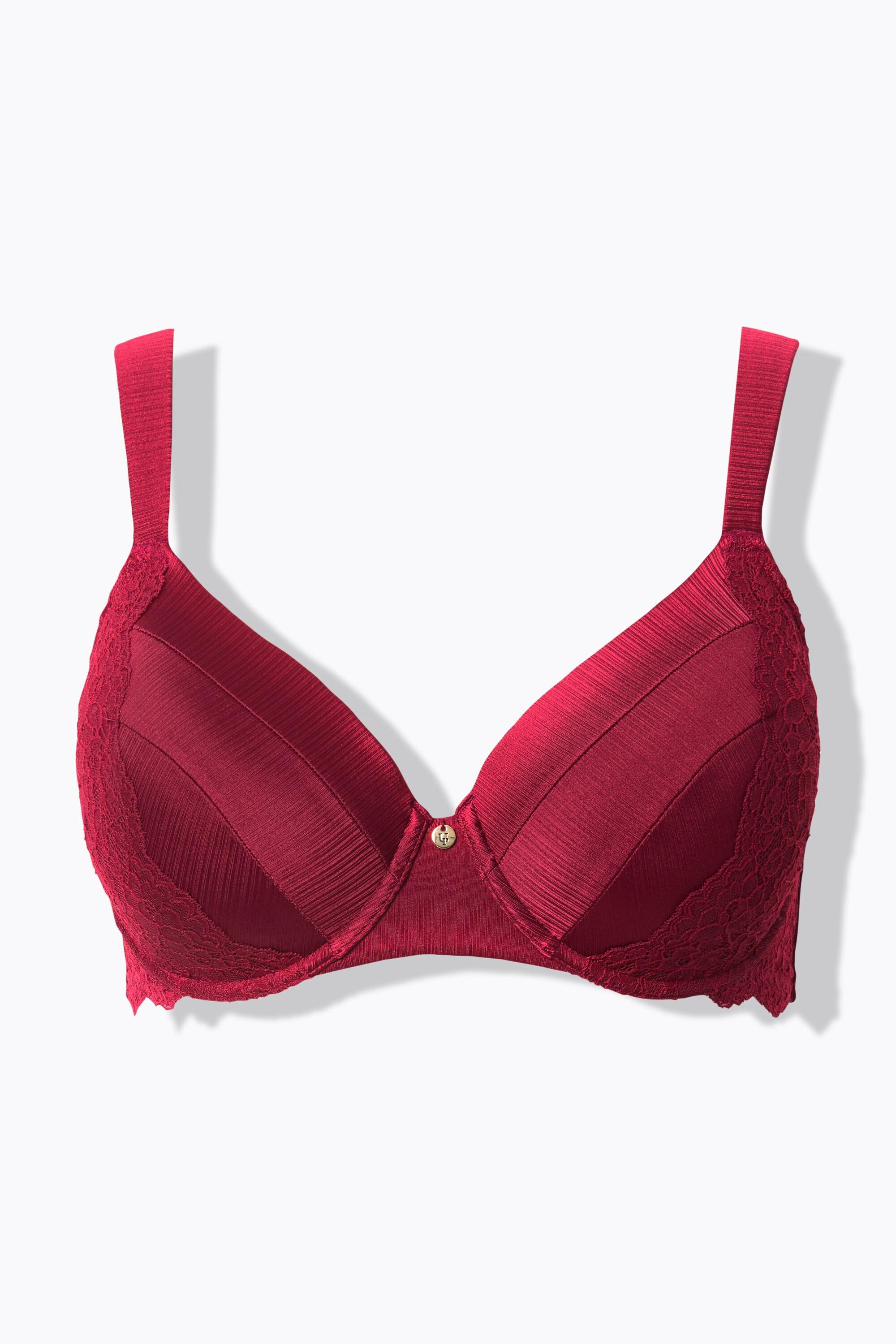 Ulla Popken Bügel-BH, Softschalen, Satin, Spitze, Cup B - F