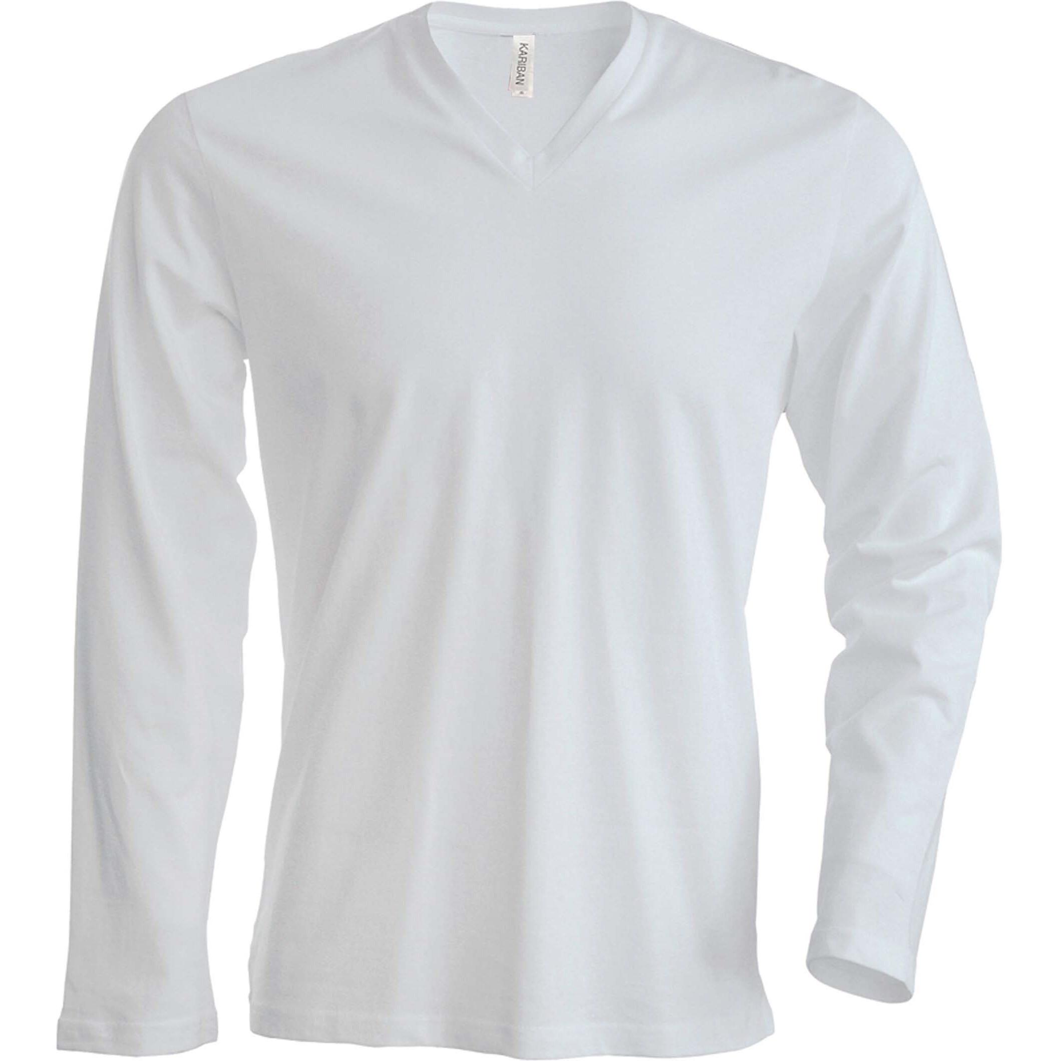 Kariban Langarm V-Ausschnitt T-Shirt