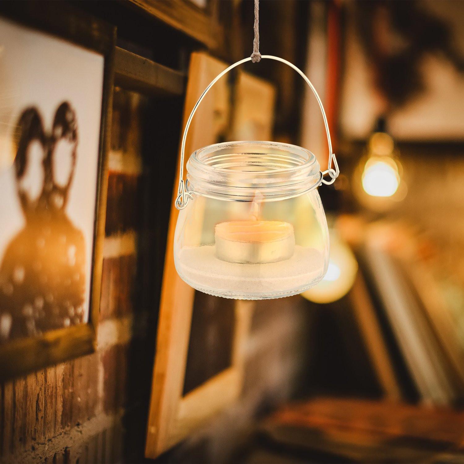 Northio Transparentes Windlicht-Set mit 12 Stück