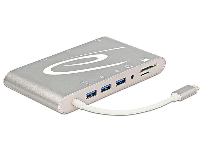 DeLock 87298 Schnittstellen-Hub USB 3.2 Gen 1 (3.1 Gen 1) Type-C 1000 Mbit/s Silber
