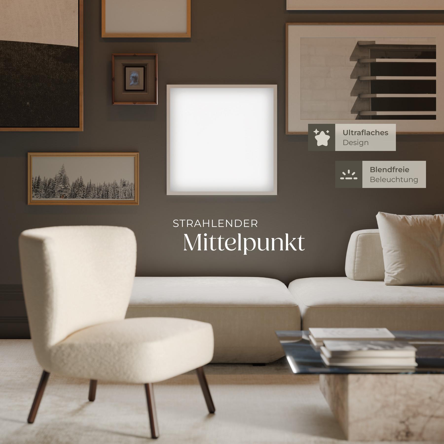 Tectake LED-Paneel Lucerna, ultraflach, warmweiss, stromsparend