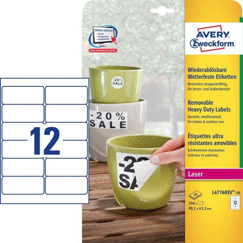 Avery-Zweckform AVERY ZWECKFORM Etiketten 99,1x42,3mm, 240 Stück