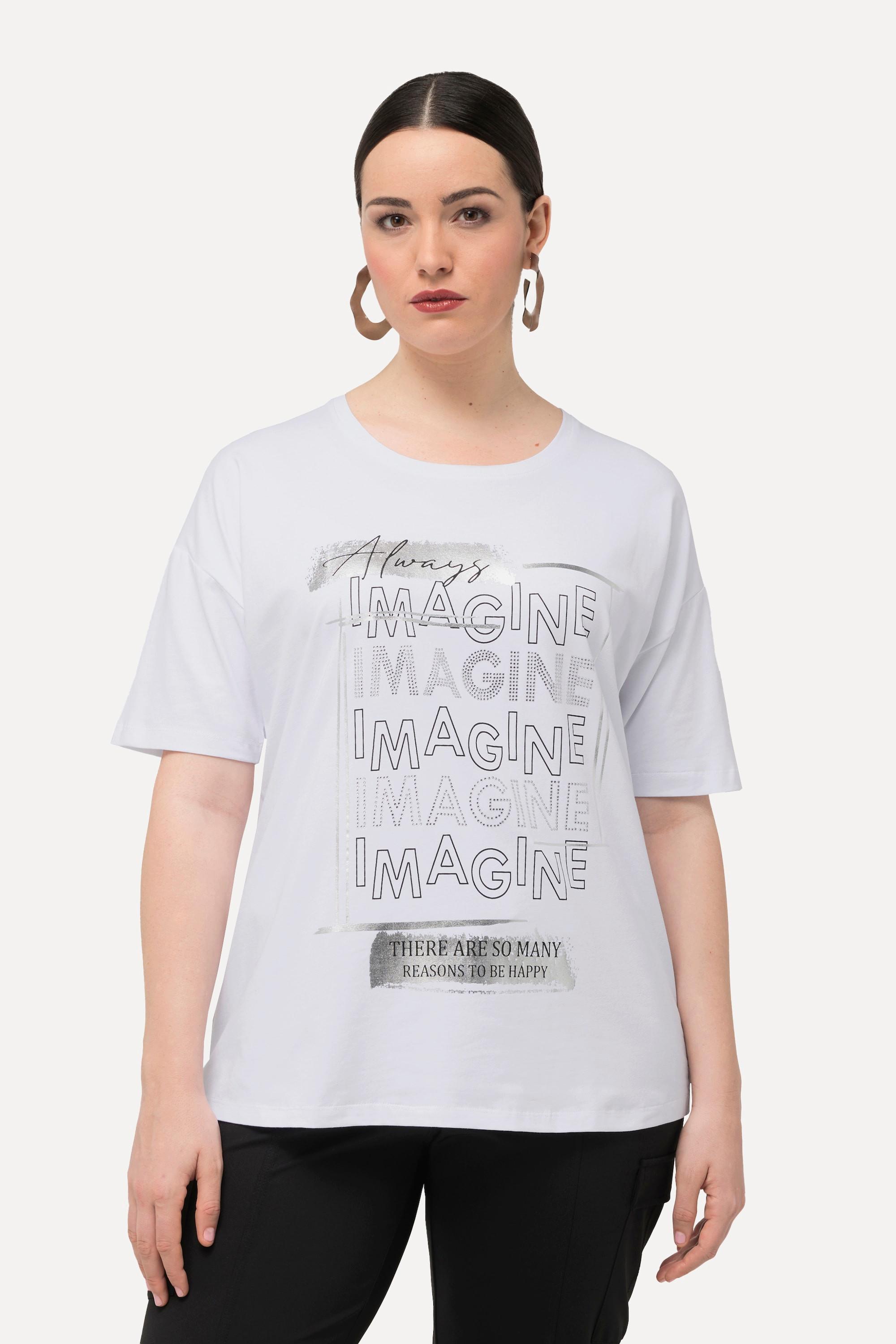 Ulla Popken Imagine Ziersteine Rundhals Halbarm T-Shirt