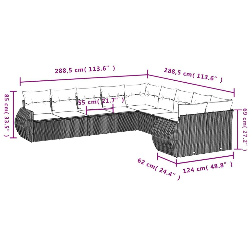 VidaXL Garten sofagarnitur poly-rattan