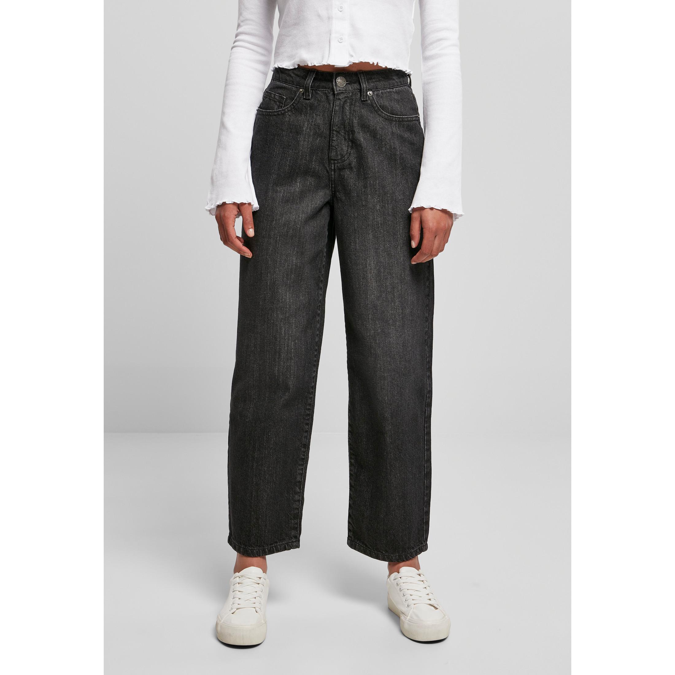 URBAN CLASSICS High Waist Cropped Straight Leg Jeans