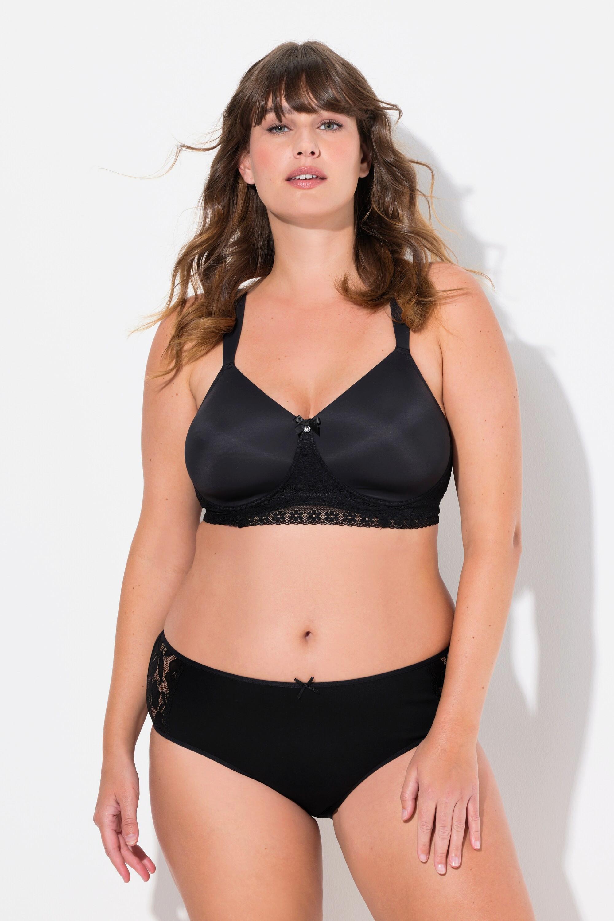 Ulla Popken Midislips, 3er-Pack, seitlich mit Spitze