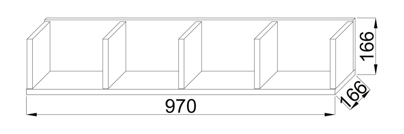VCM Holzregal hängend | platzsparendes Regal | Maße: H. 15 x B. 97 x T. 17 cm | Elegantes Regal hängend | Aufbewahrungsregal | Bücherregal | Wandboard -
