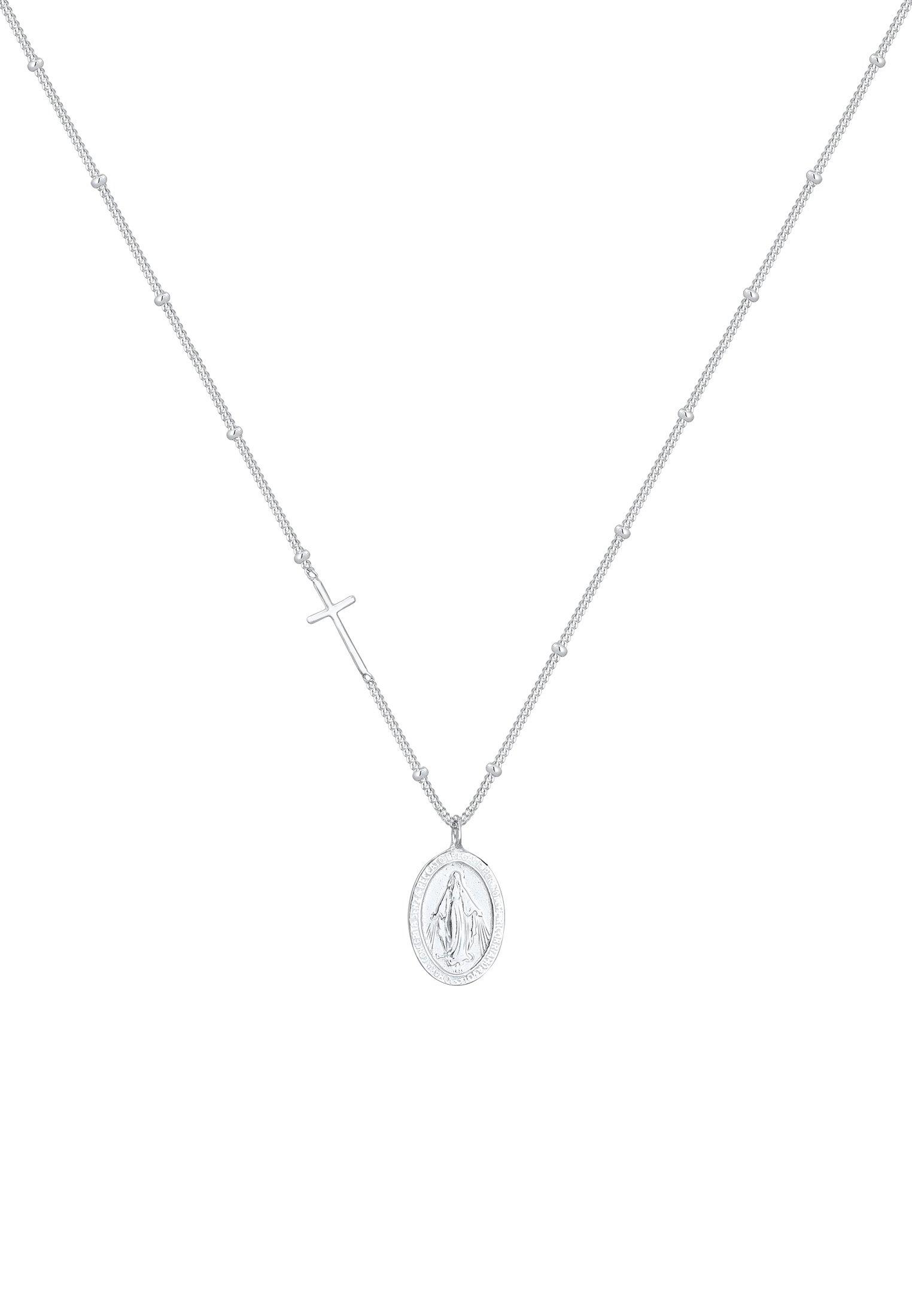 Elli Halskette Marienbild Kreuz Anhänger