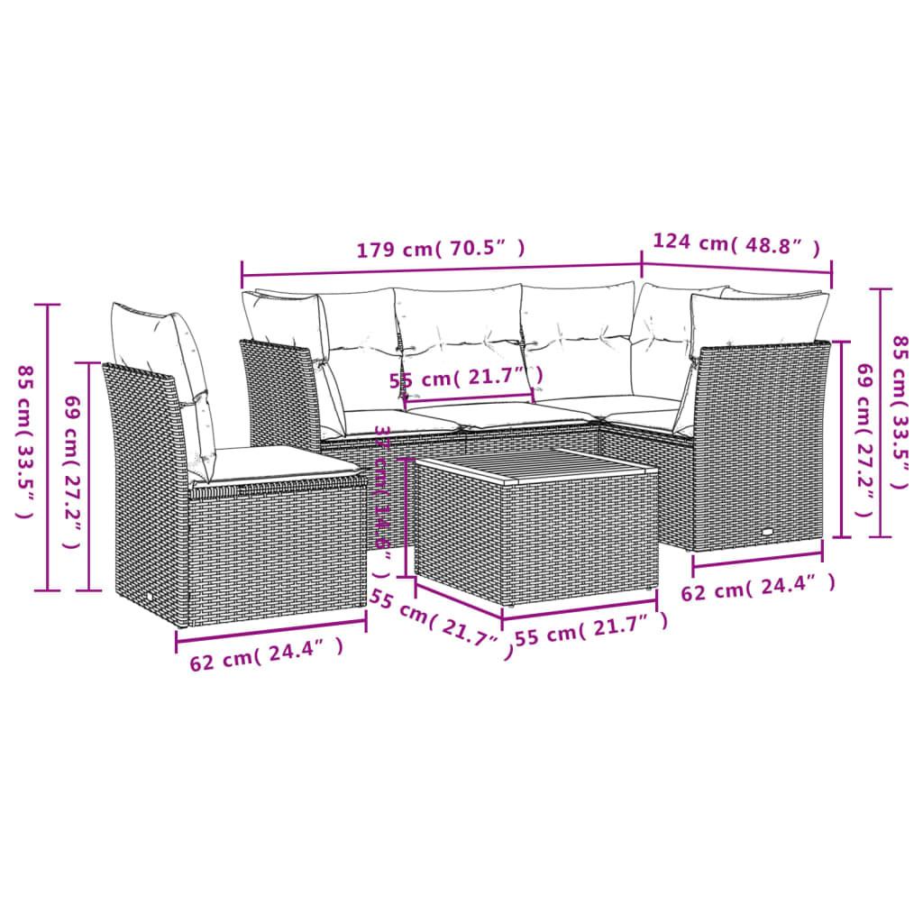 VidaXL Garten sofagarnitur poly-rattan