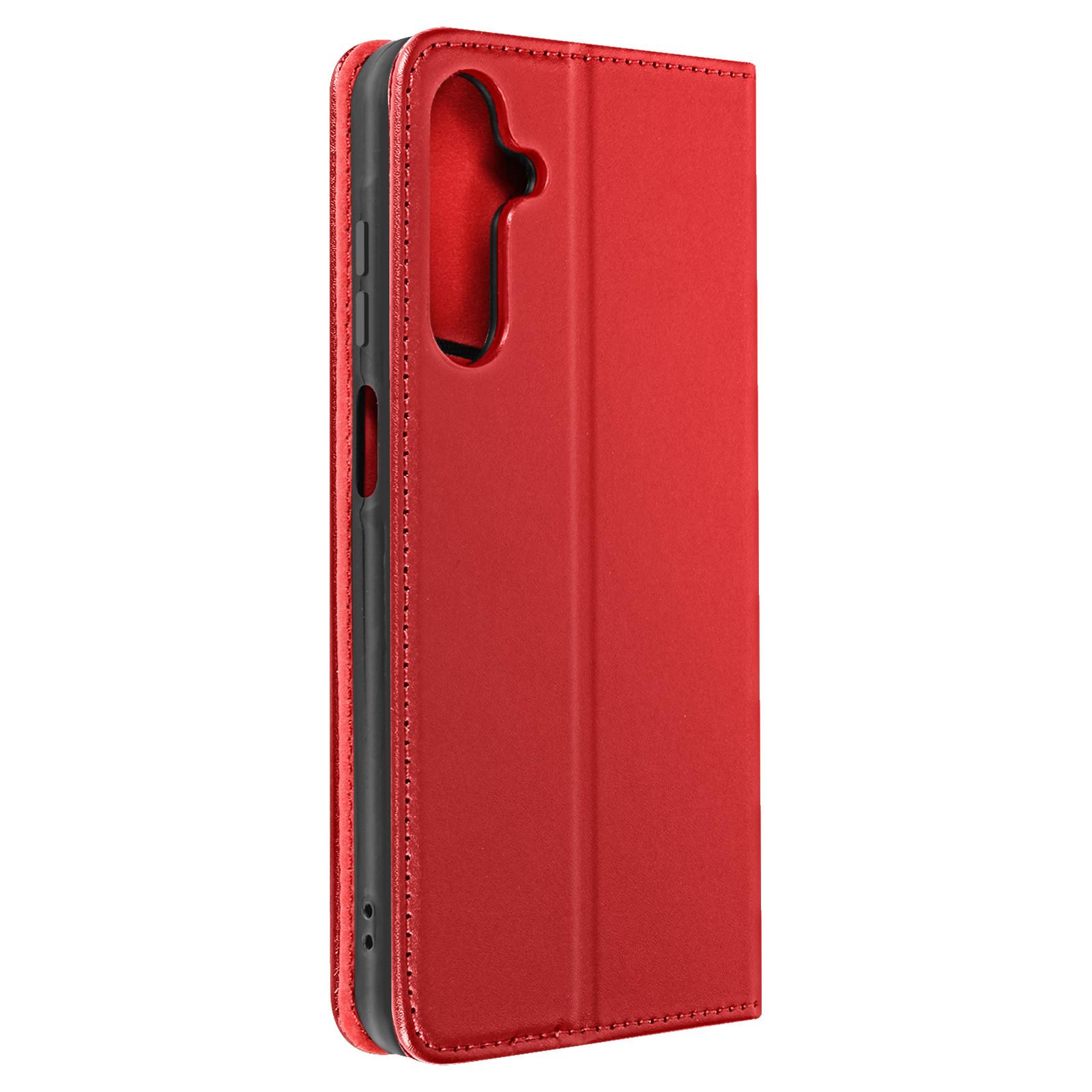 Avizar Samsung Galaxy A25 5G Lederhülle Rot