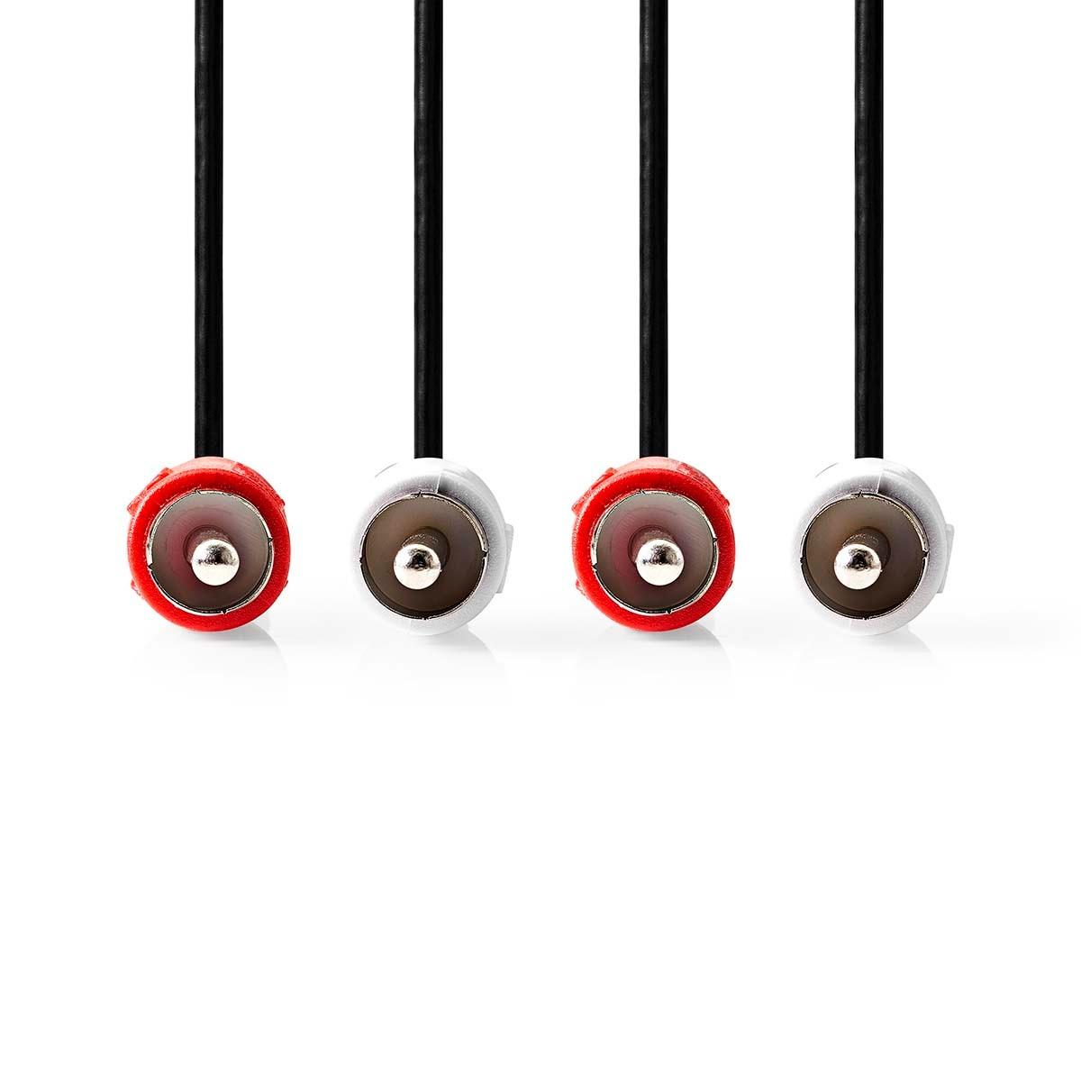 Nedis Stereo-Audiokabel | 2x RCA Hane | 2x RCA Hane | Nickelplaterad | 1,50 m | Rund | Svart | Låda