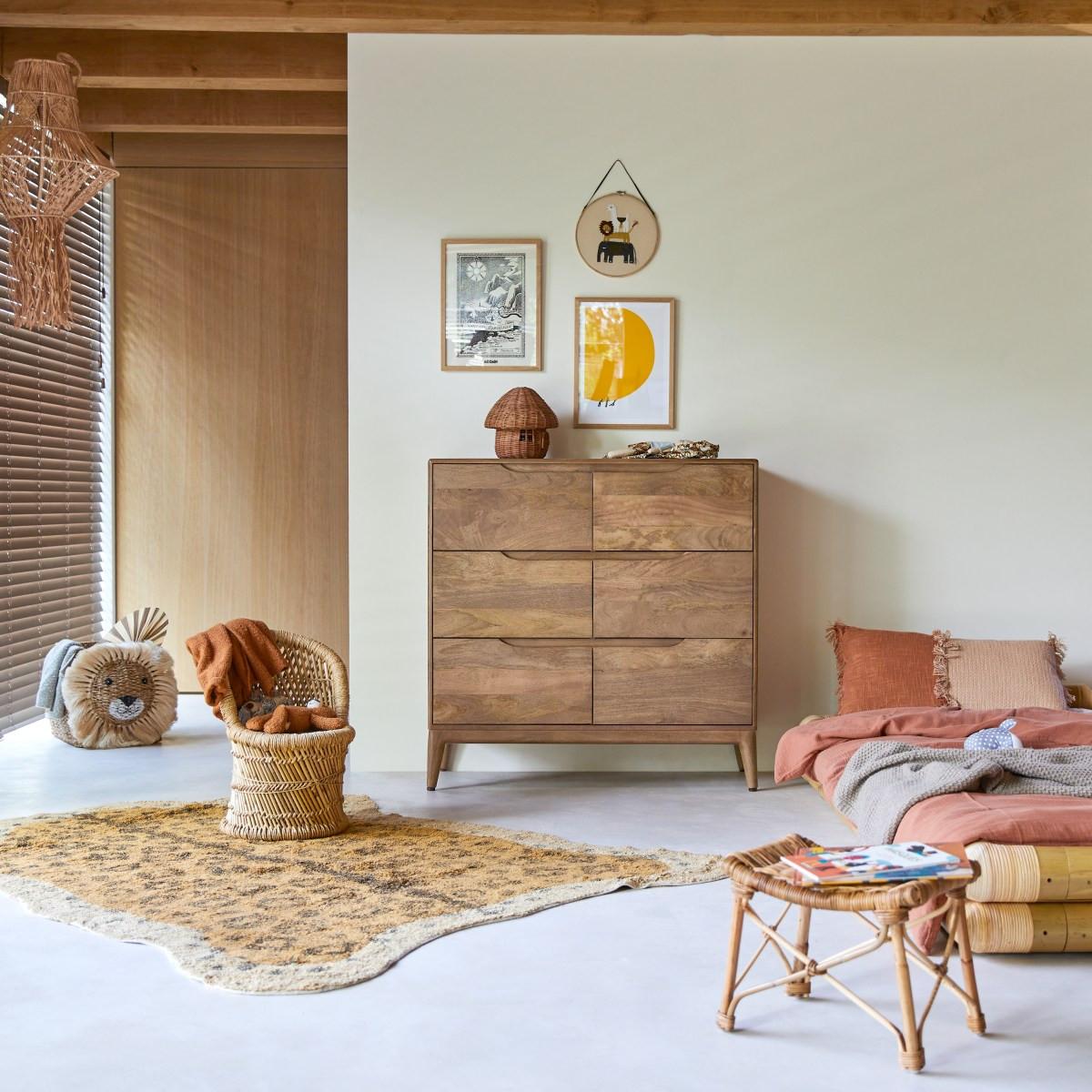 Tikamoon Kinderkommode aus massivem Mangoholz Gabrielle