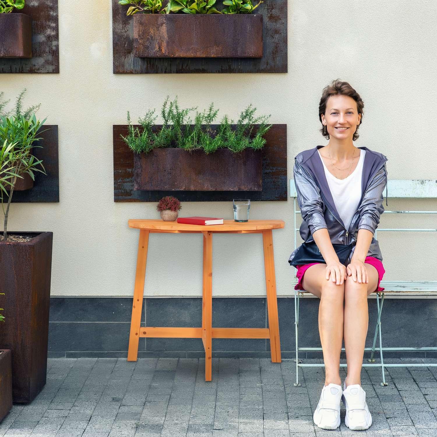 B2X Halbrunder Klapptisch aus Holz