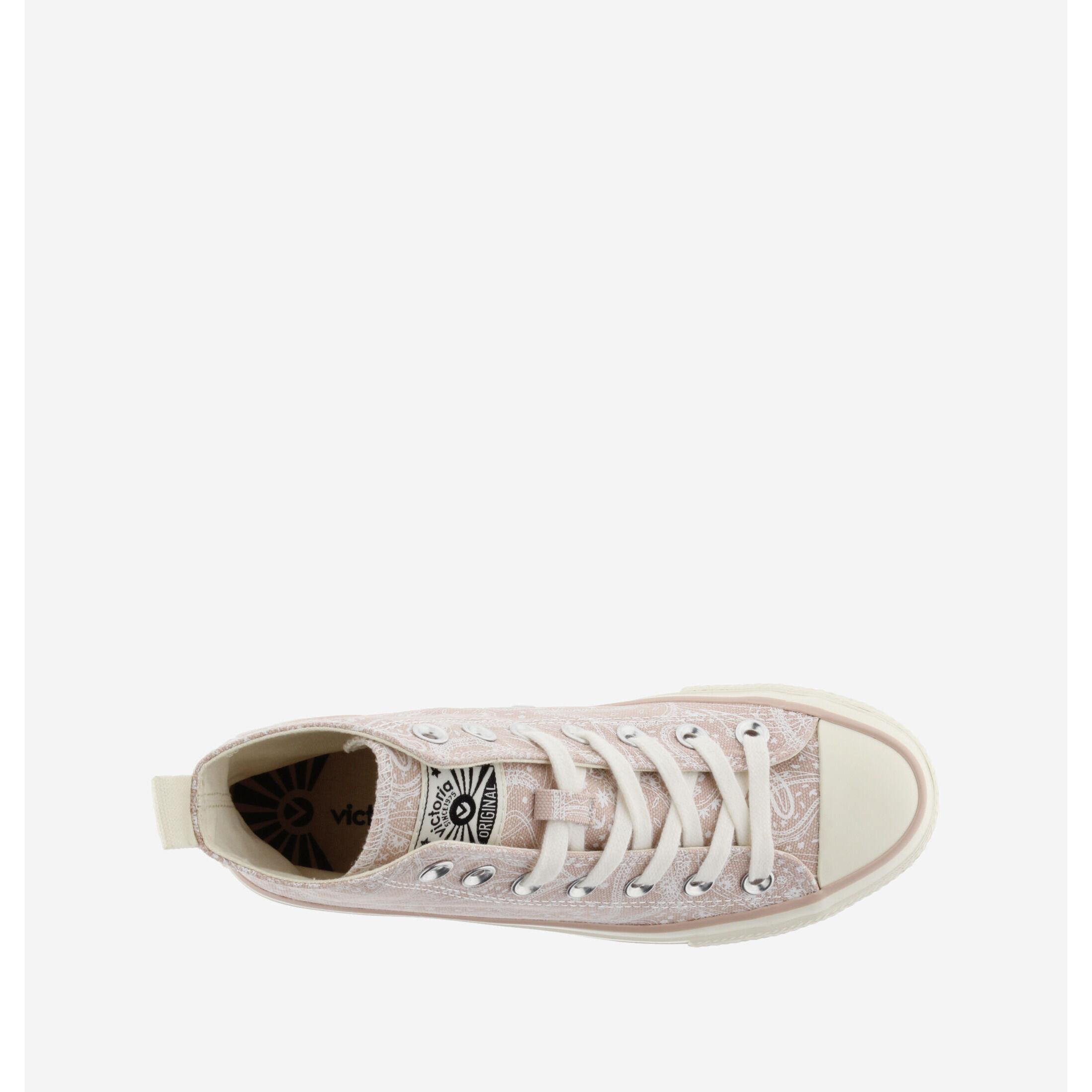 Victoria sneakers aus glänzendem leinen für en tribu brillo bandana