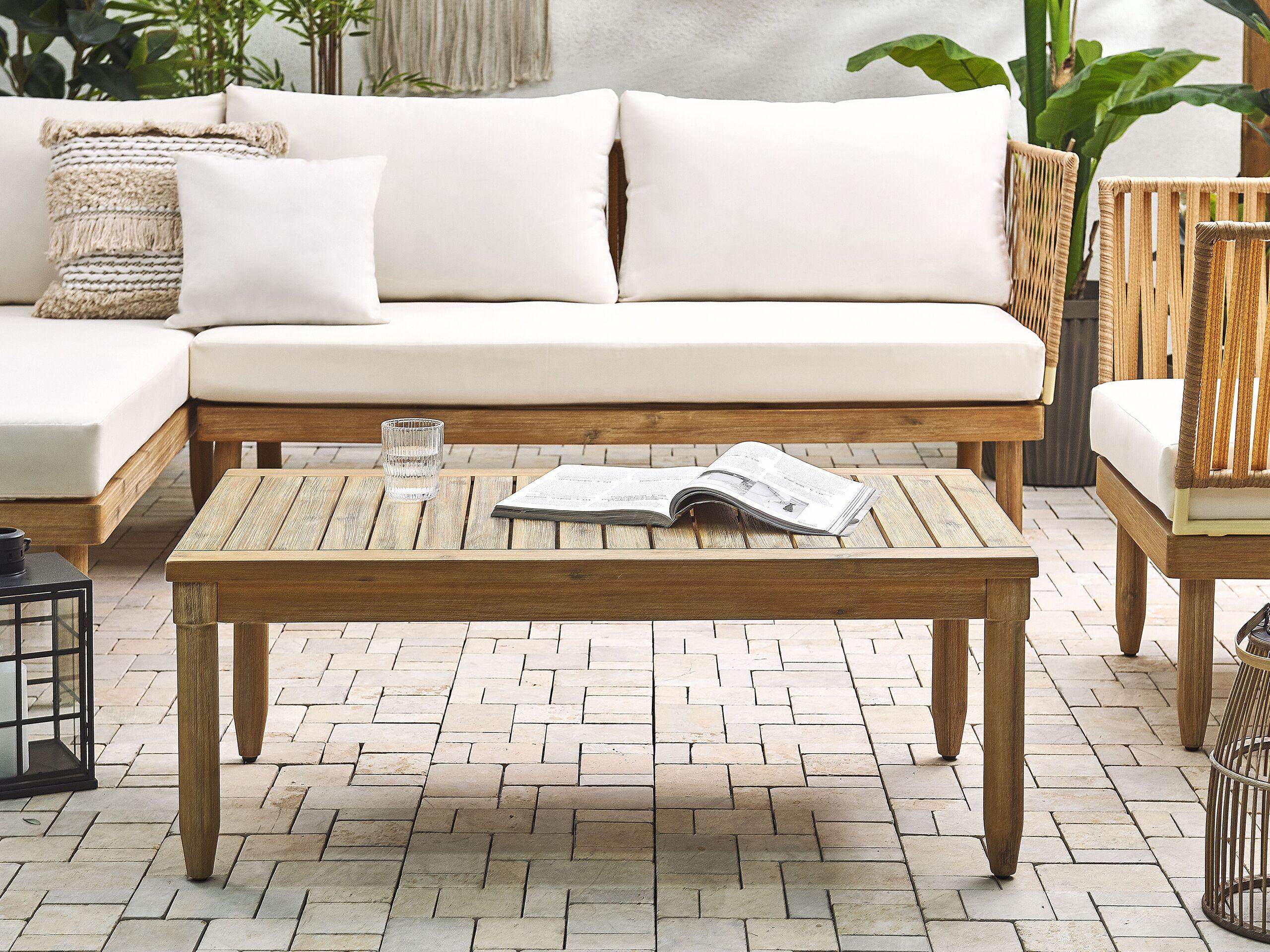 Beliani Ecksofa aus Akazienholz Boho CREMONA