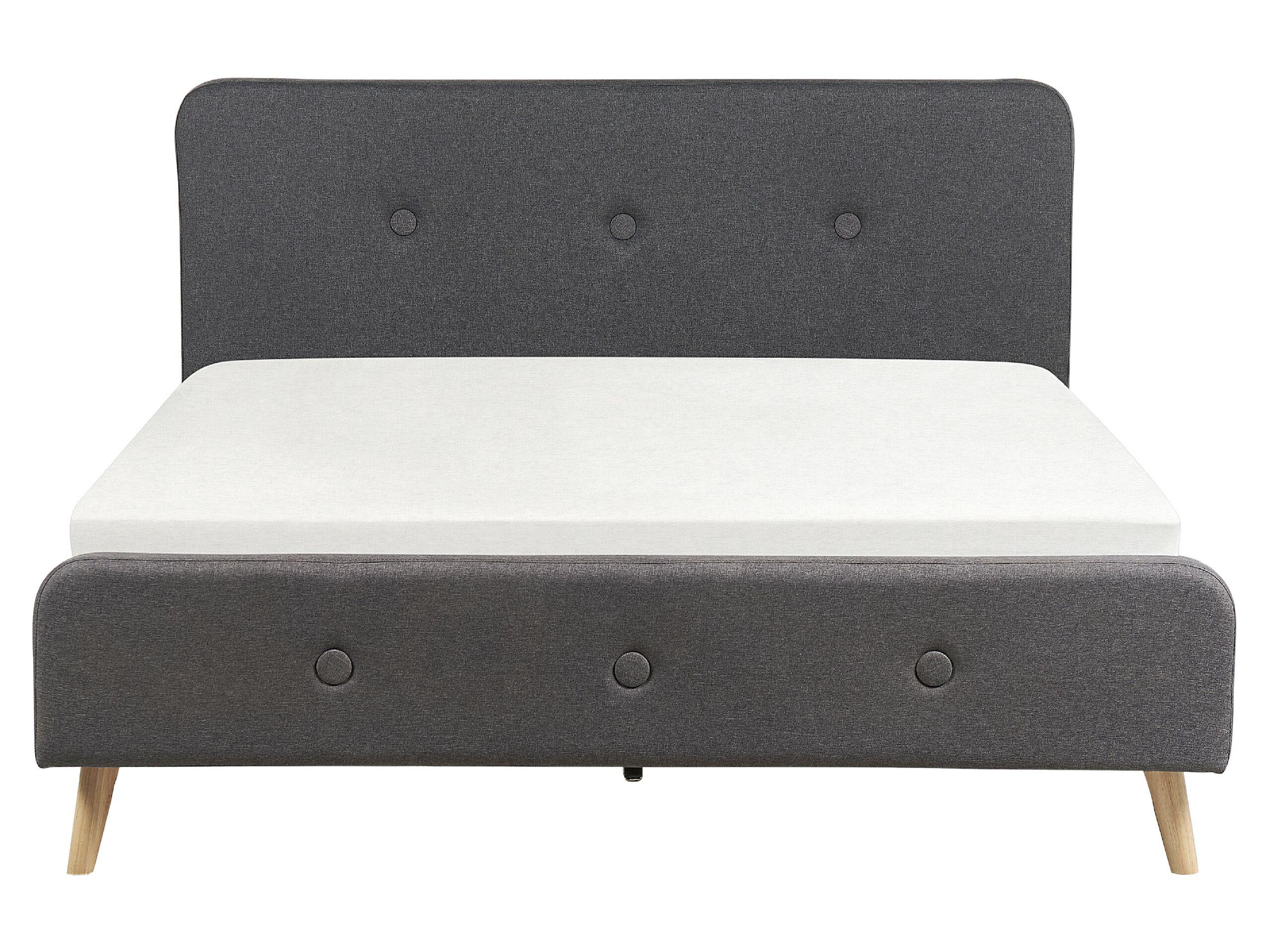 Beliani Bett mit Lattenrost aus Polyester Retro RENNES II