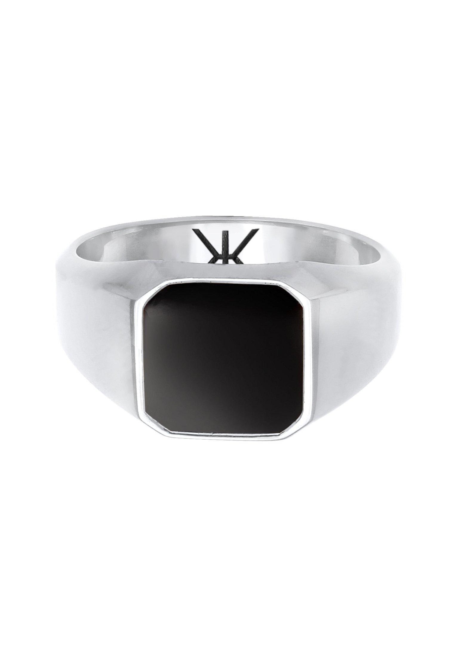 Kuzzoi Ring Siegelring Emaille Schwarz Basic