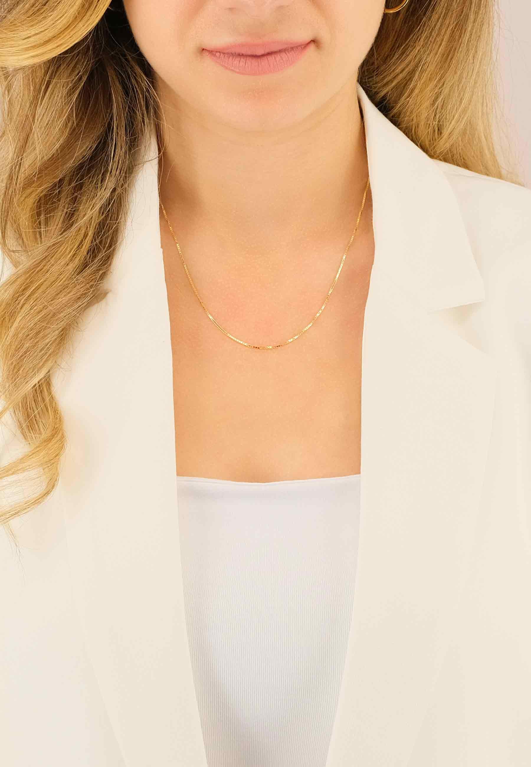 MUAU Schmuck Collier Venezianer Gelbgold 750, 0.9mm, 50cm