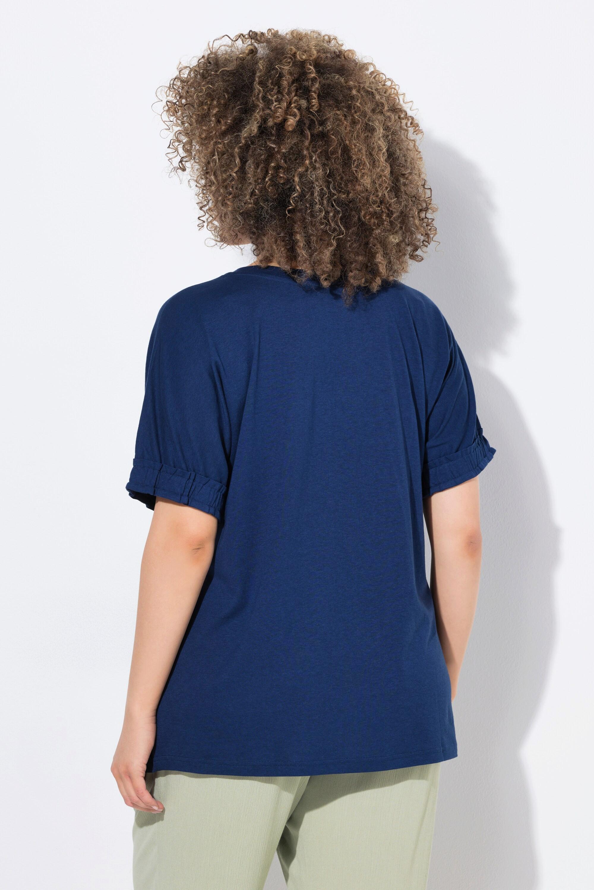 Ulla Popken Oversized Rundhals Halbarm T-Shirt Portugal Print