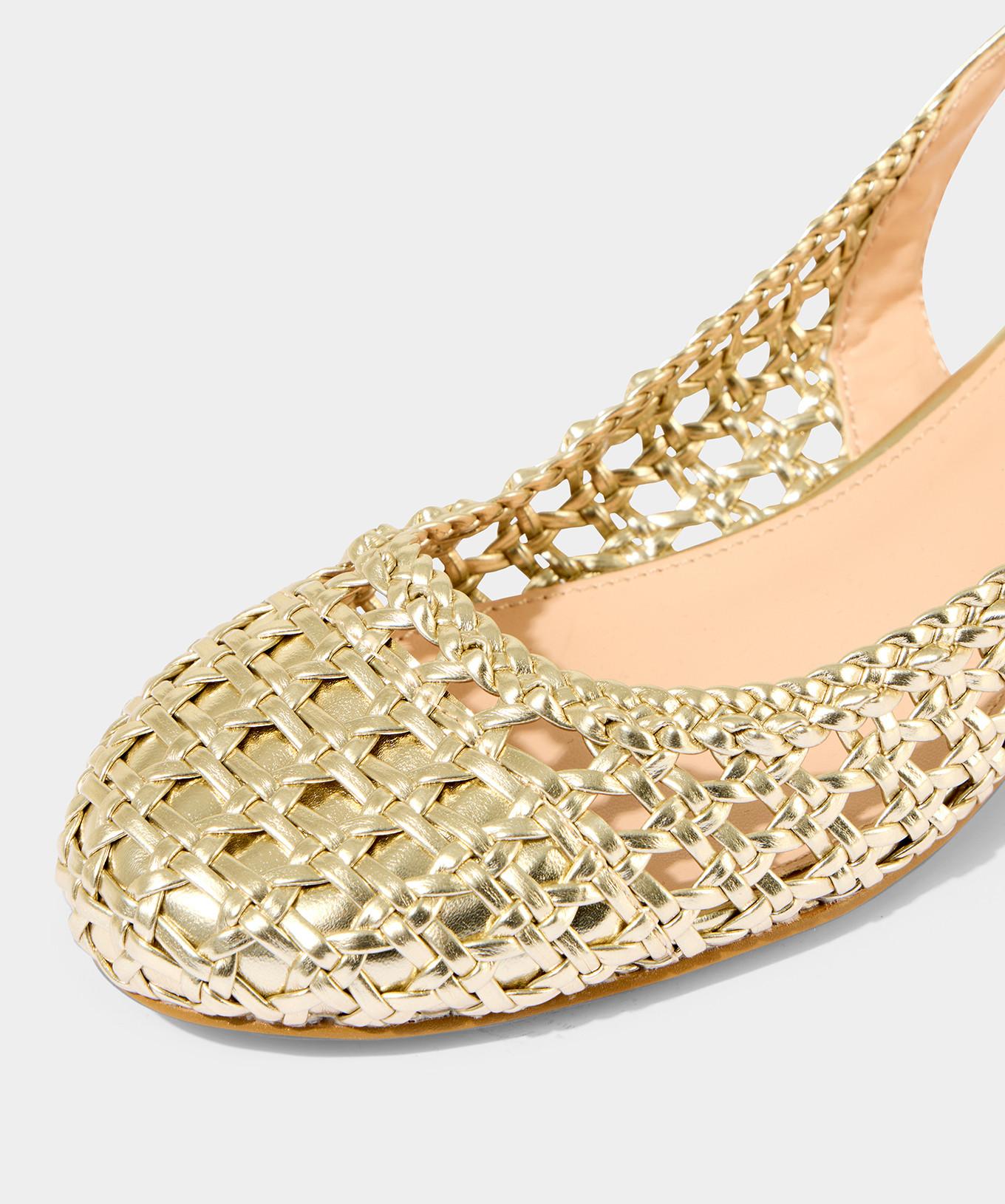 Joe Browns Geflochtene Metallic Blockabsatz Sling Back Schuhe