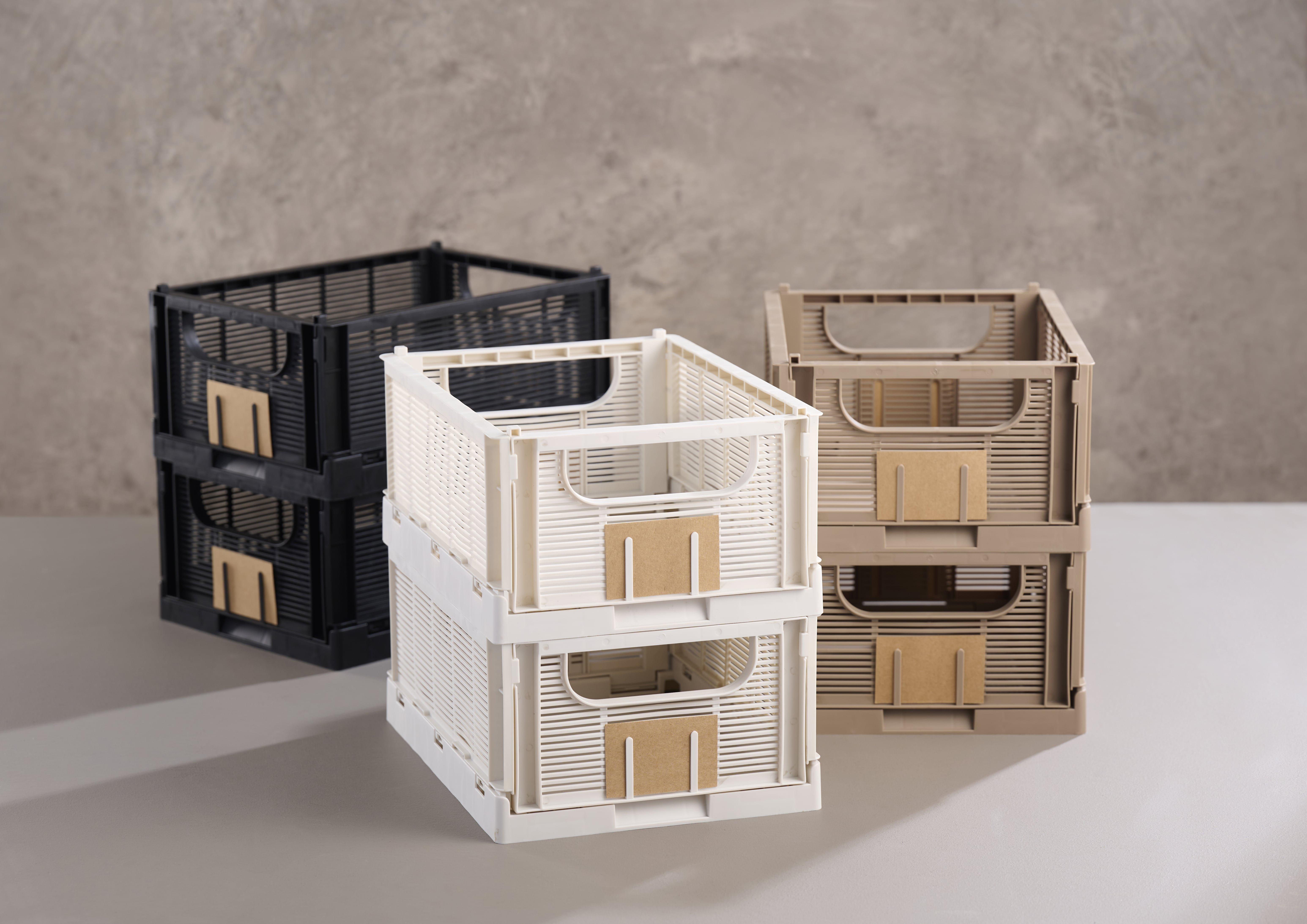 SCHOU Aufbewahrungsbox DELUXE faltbar, recycled Plastic, M 2er Pack